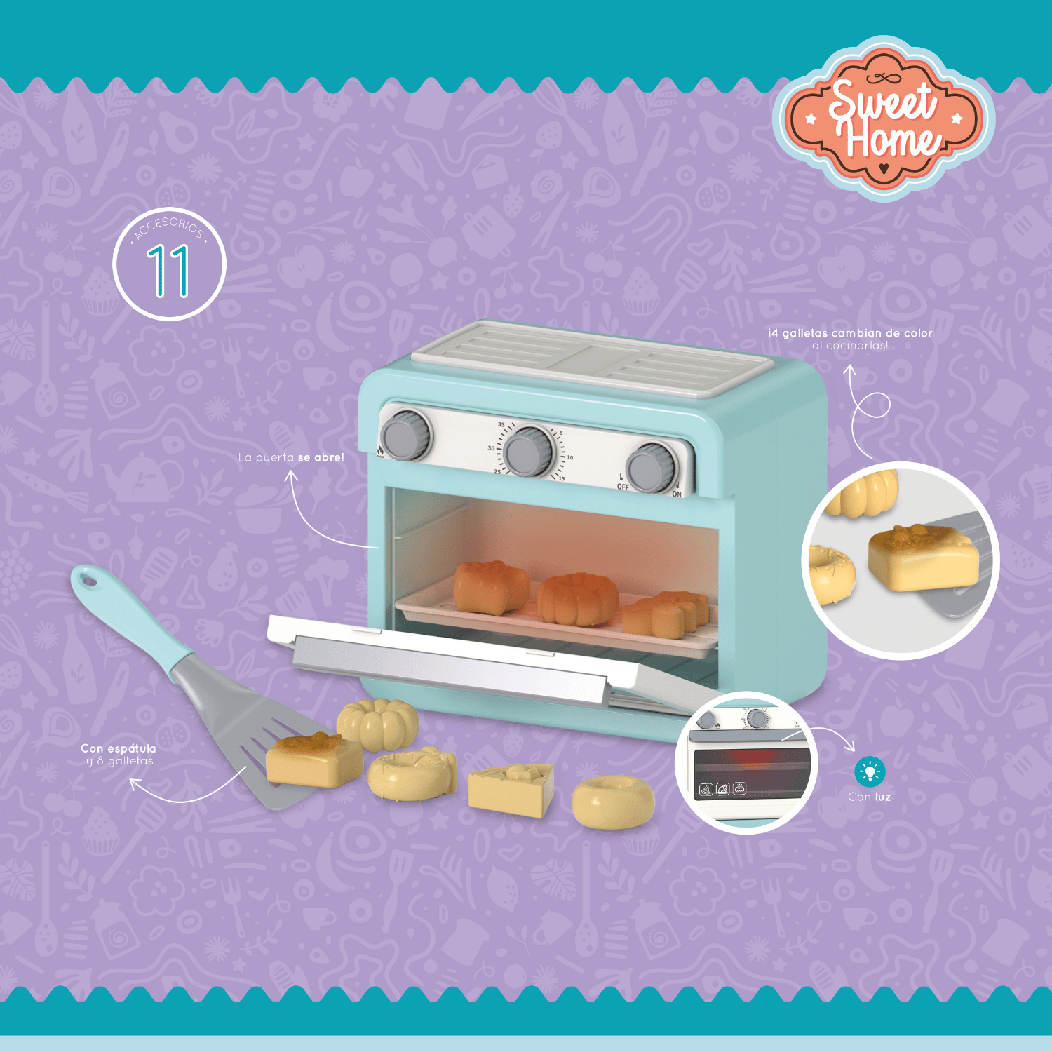 Mi Horno de Galletas Incluye 11 accesorios Con luz Función-3