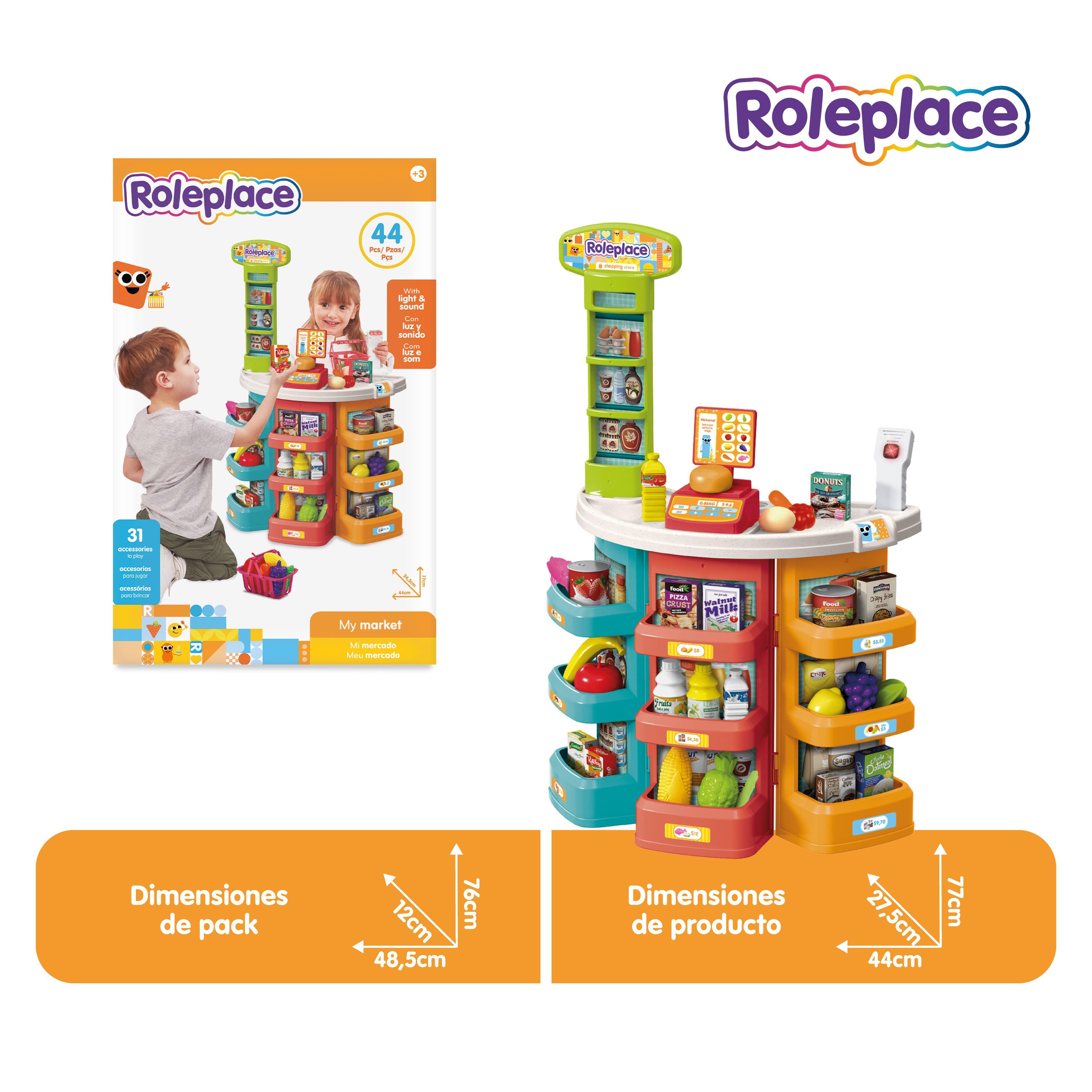 Supermercado de Juguete con Escáner Electrónico y 44 Accesorios | Roleplace-2