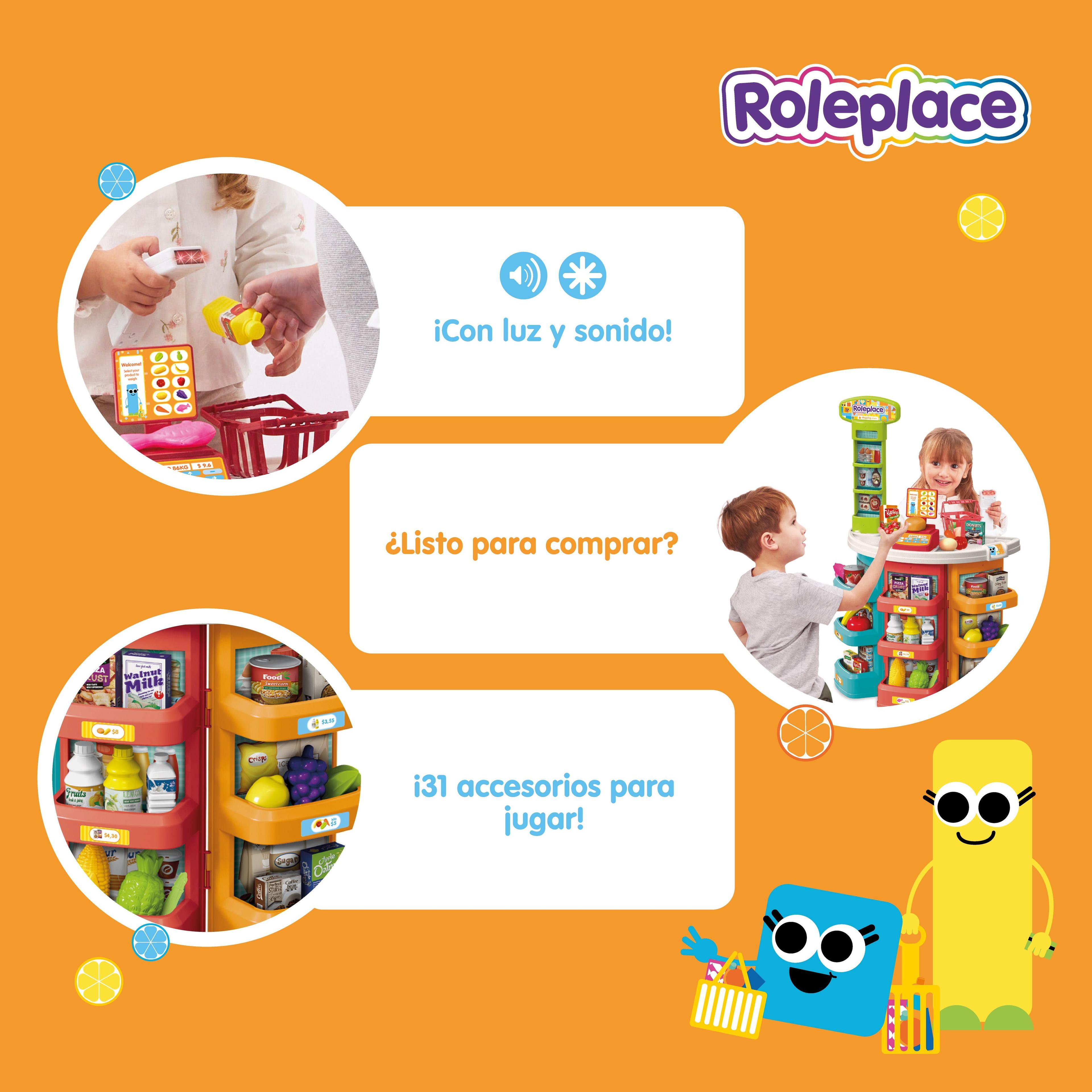 Supermercado de Juguete con Escáner Electrónico y 44 Accesorios | Roleplace-3