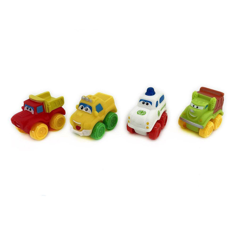  Set de 4 Vehículos con Caritas Animadas -2
