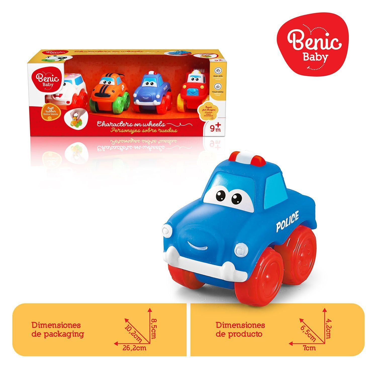 Set de 4 Autos para Bebés con Caritas Animadas -2