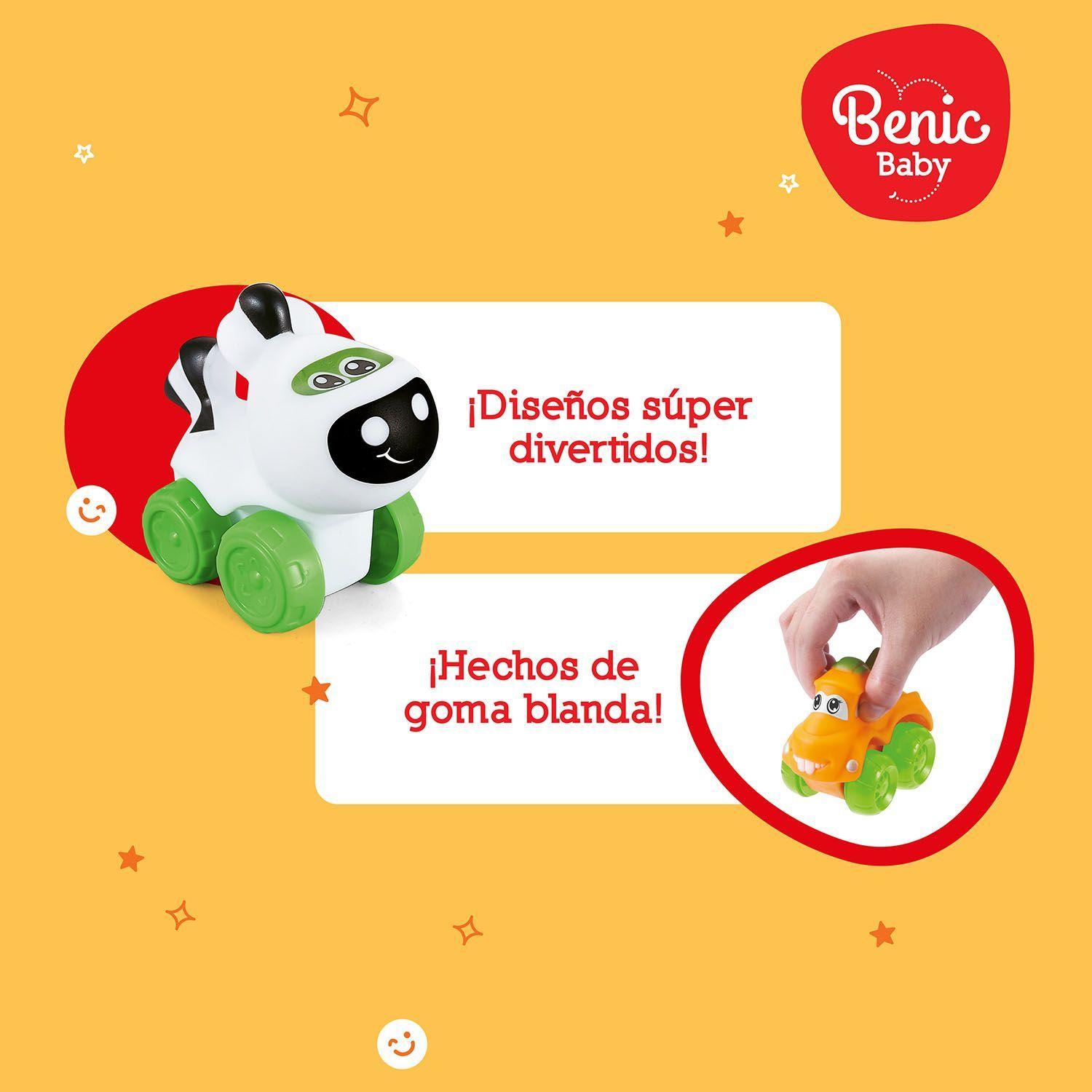 Set de 4 Autos para Bebés con Caritas Animadas -3