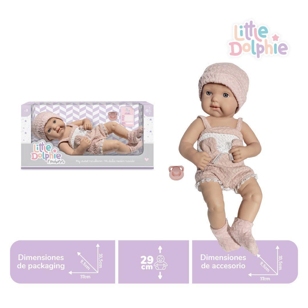 Muñeca Recién Nacida 40 cm Cuerpo de Vinilo con Chupete-2