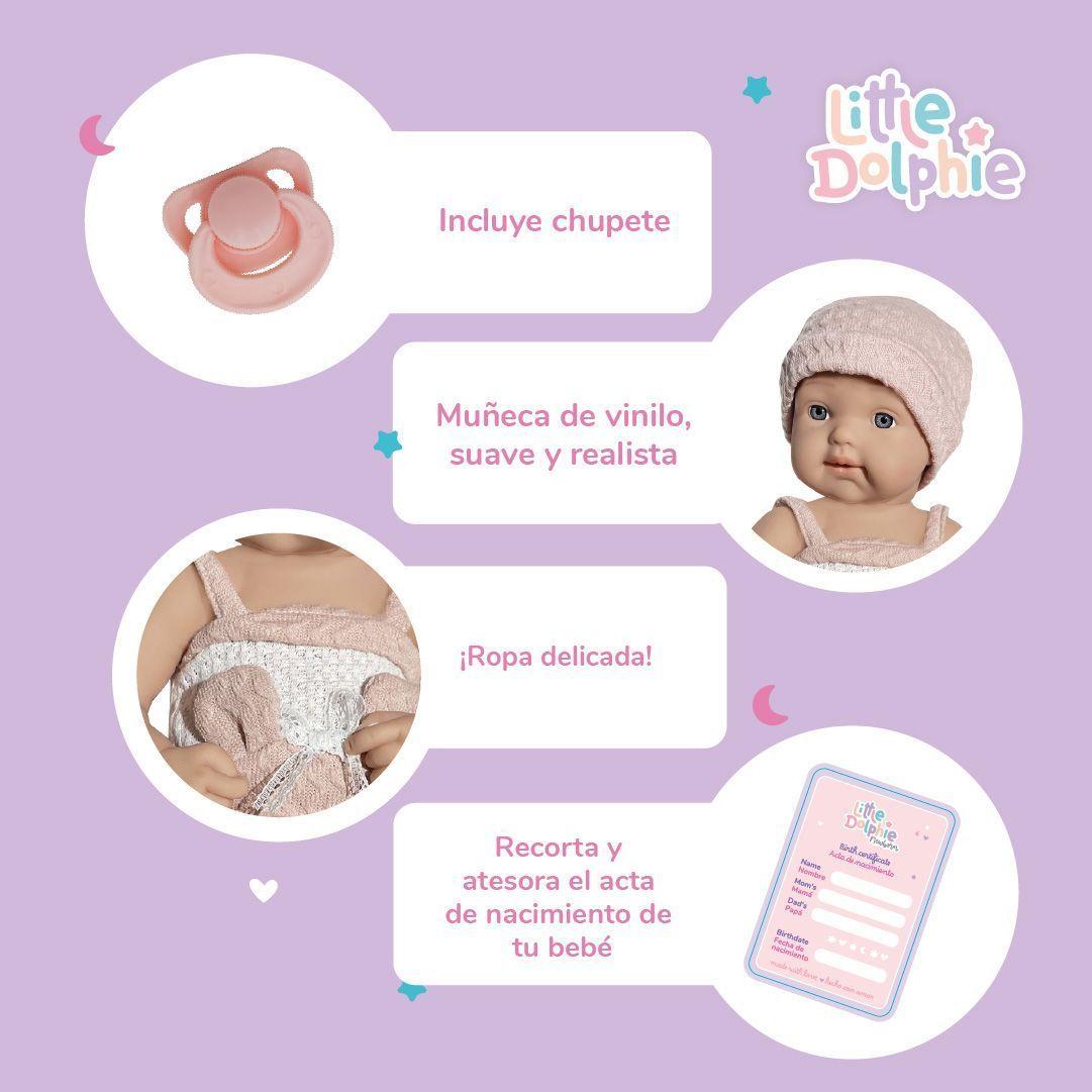 Muñeca Recién Nacida 40 cm Cuerpo de Vinilo con Chupete-3