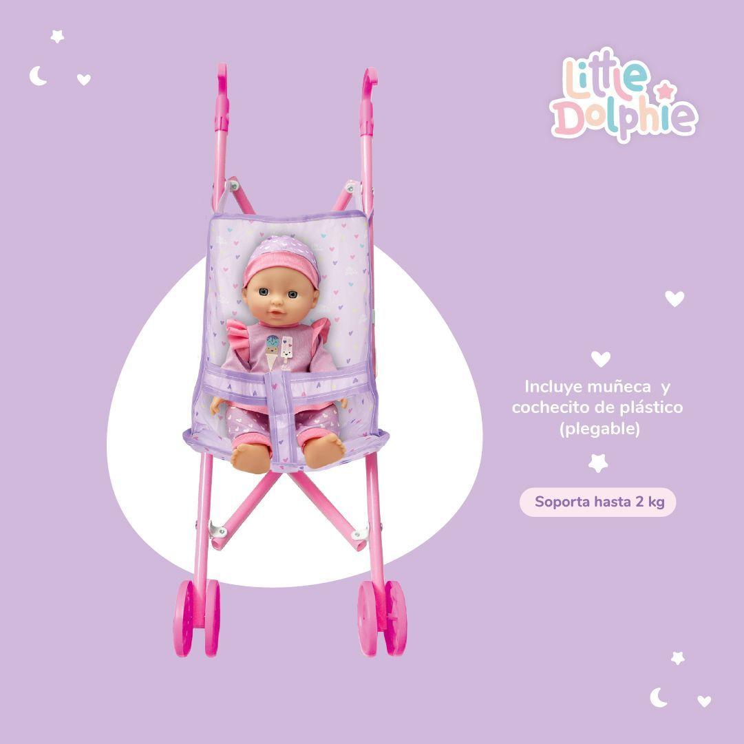 Muñeca Bebé con Carrito Plegable de Paseo-3