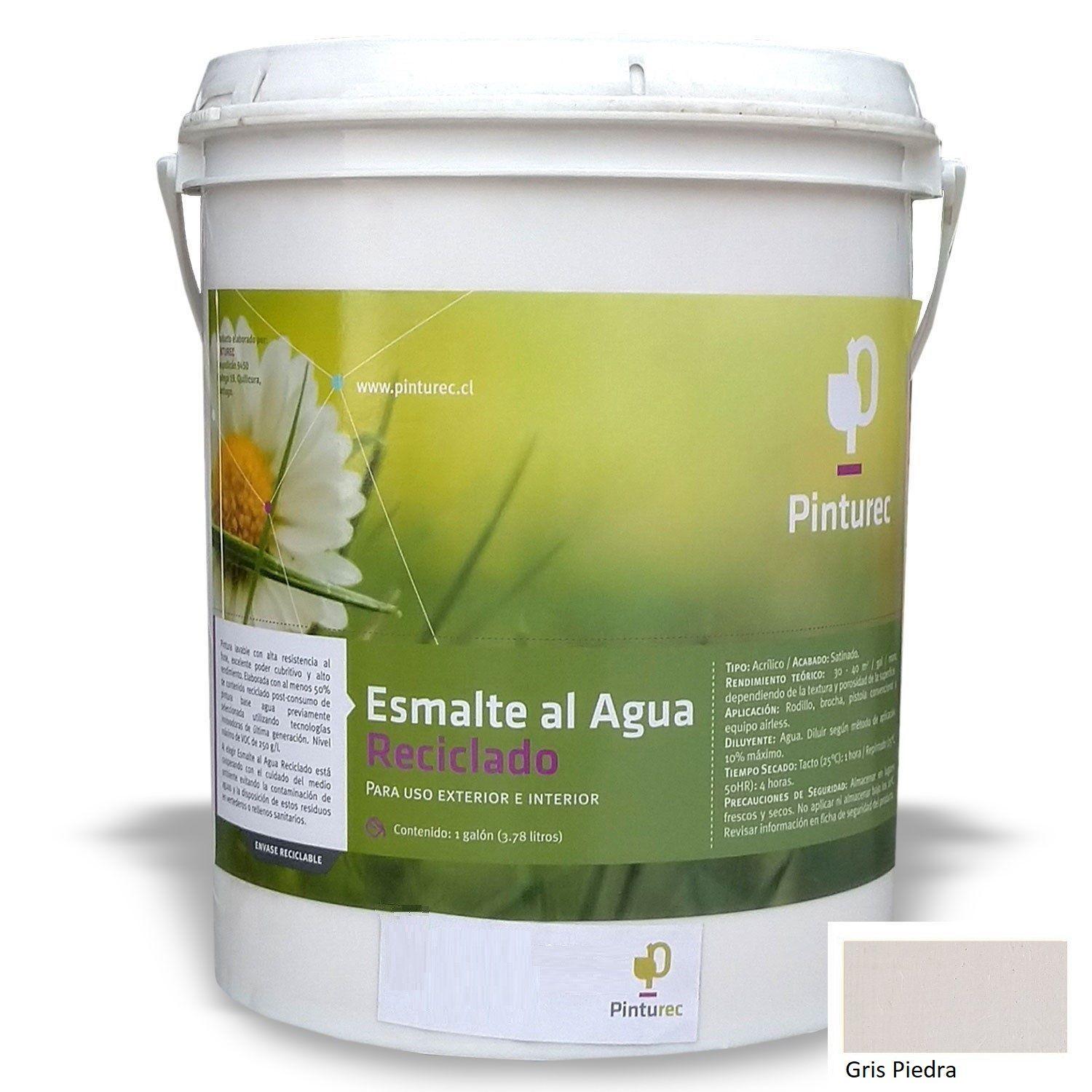 Esmalte al Agua Pinturec Satinado Gris Piedra 1G-0