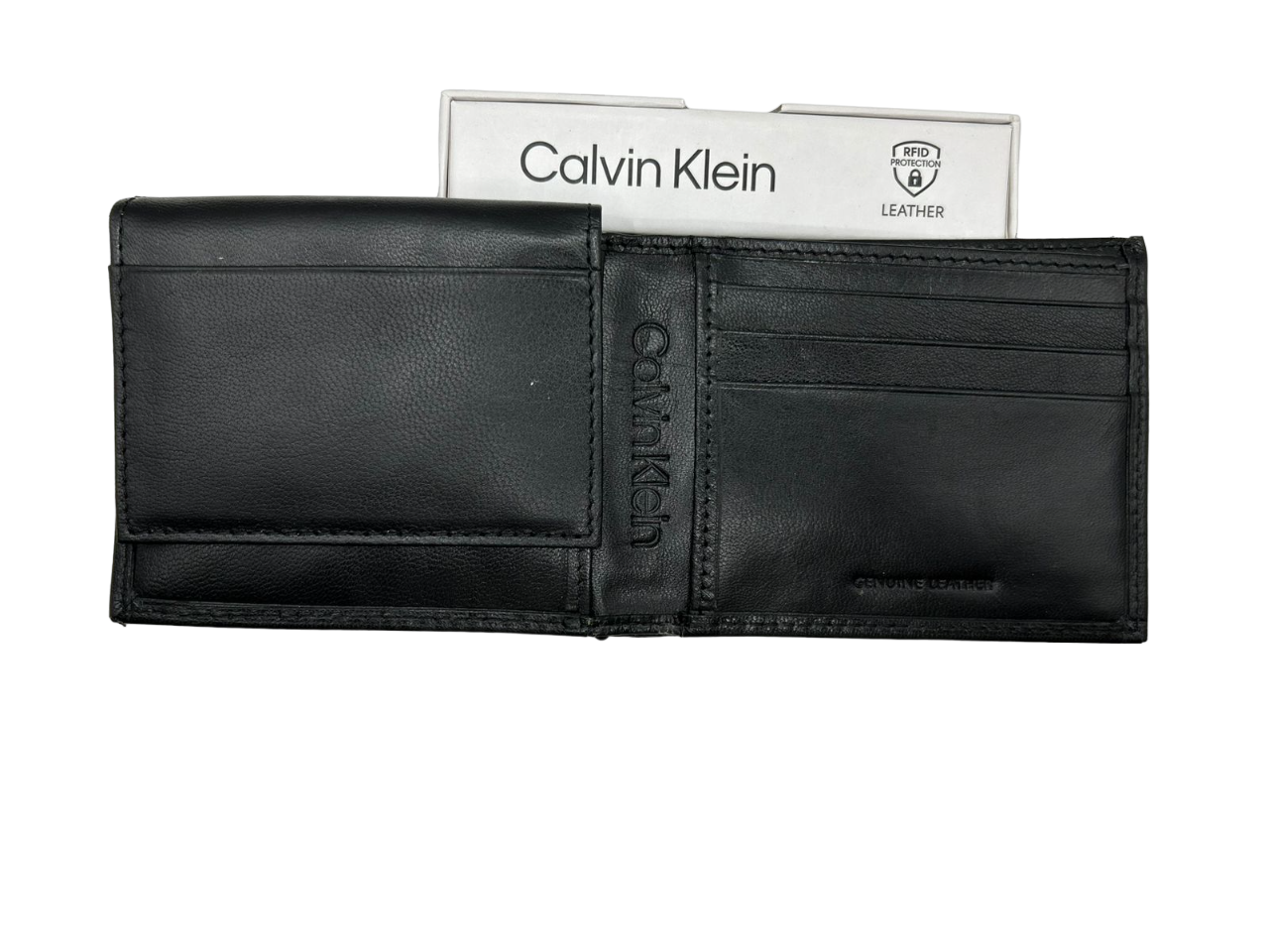Billetera Calvin klein Black Men 3 Cuerpos Estilo Urbano -1