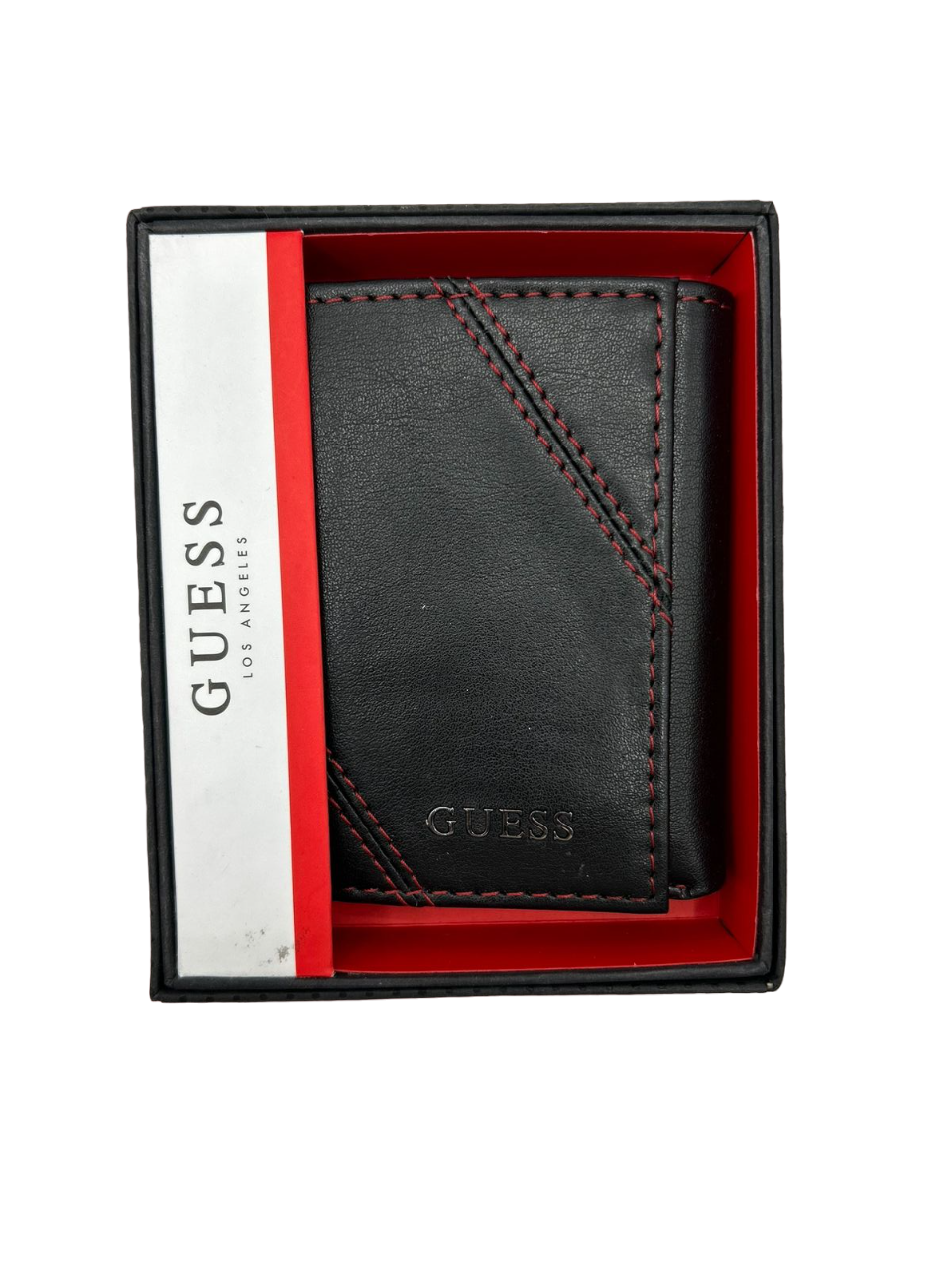 Billetera Guess Black Red 3 Cuerpos Estilo Urbano -2