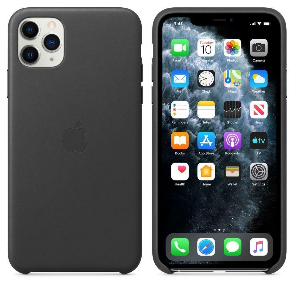 Carcasa Iphone 11 Pro Max Leather Case Black -0