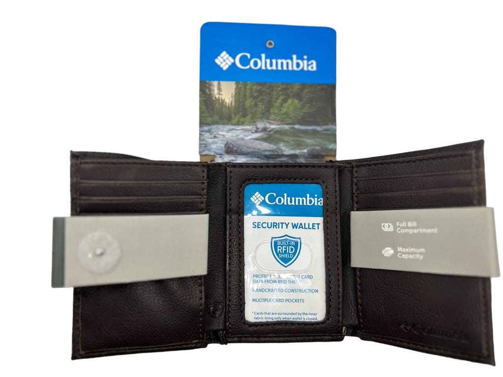 Billetera Columbia Marrón Estilo Clásico 3 Cuerpos -1