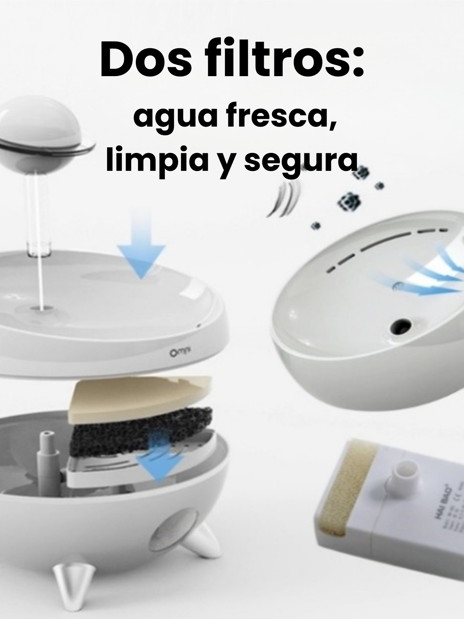 Bebedero Fuente de agua electrico 2,2 lts luces LED vision nocturna-6