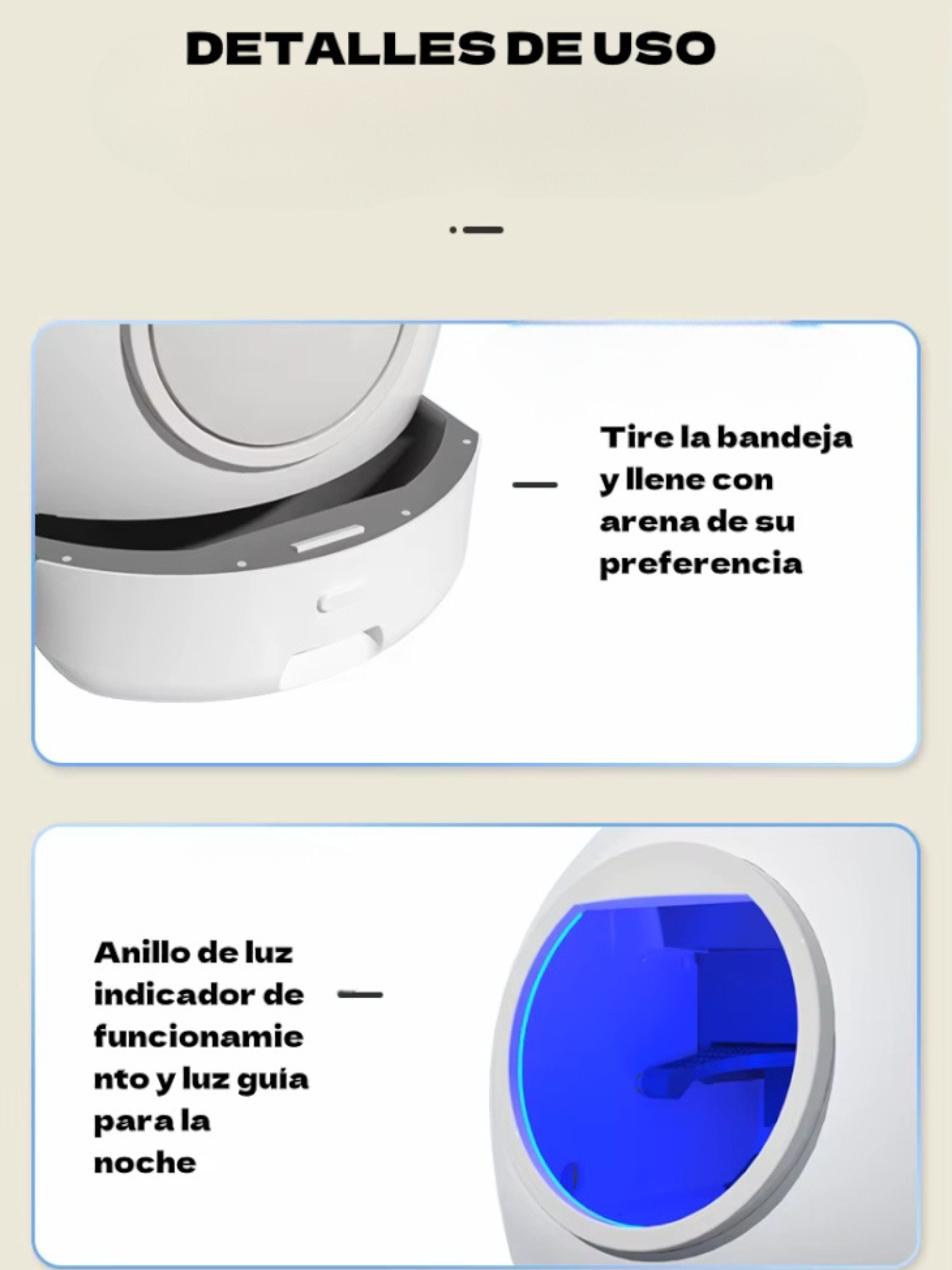 Arenero Autom tico Gato Auto Limpiante Uv Blanco 16 5kg-6