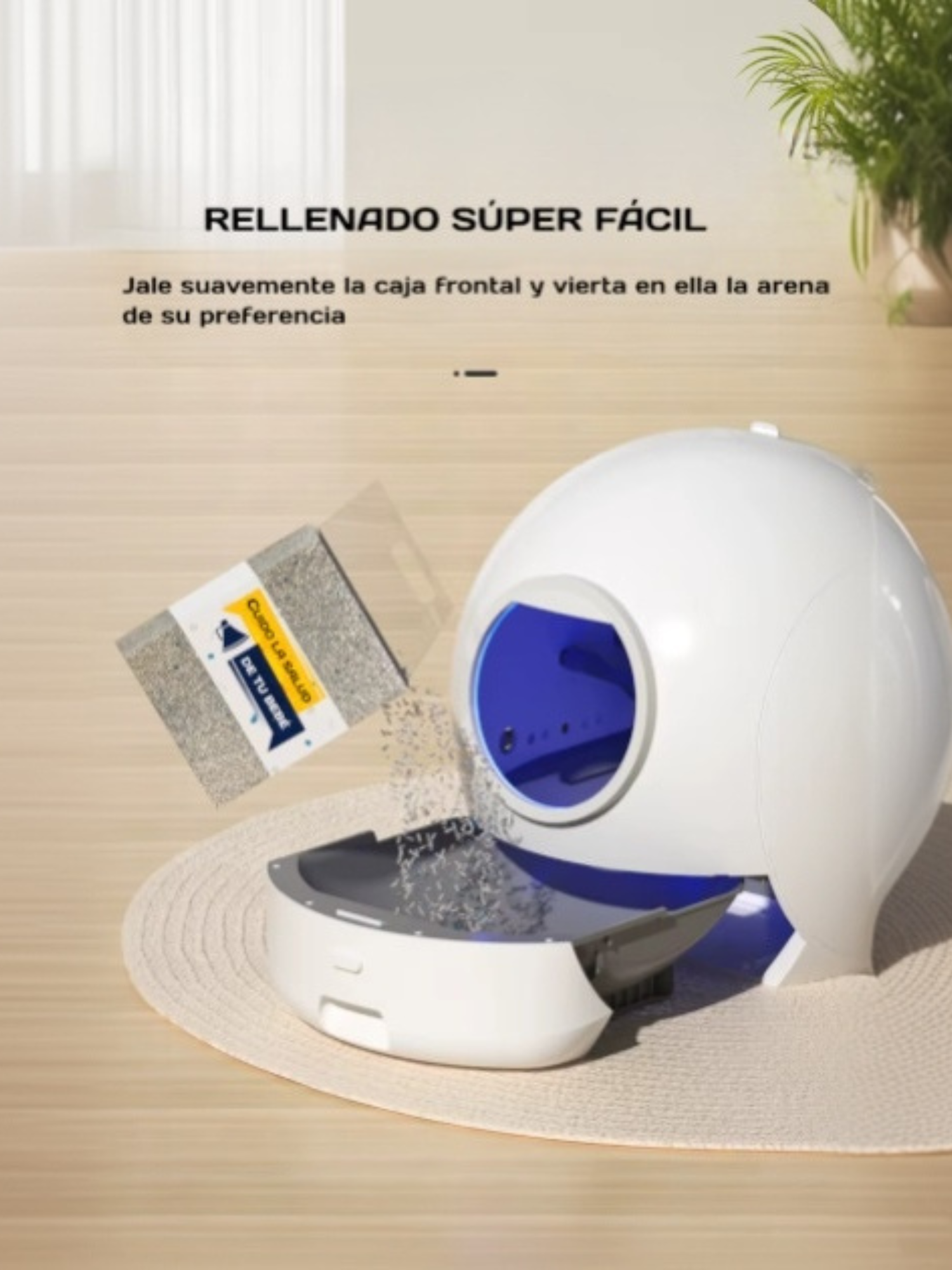 Arenero Autom tico Gato Auto Limpiante Uv Blanco 16 5kg-9