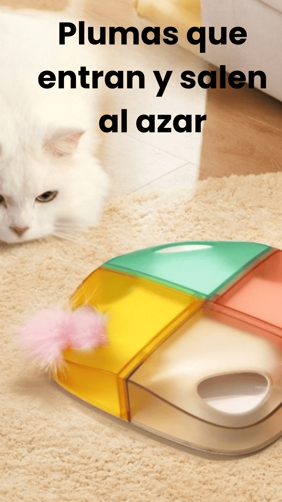 Juguete interactivo recargable para gatos Plumas sorpresa bater a 2000 mAh-6