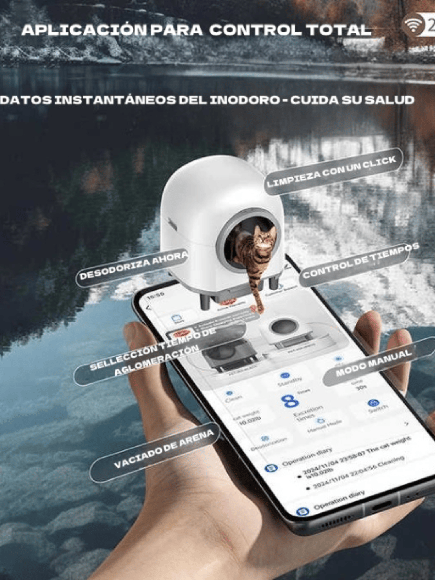 Arenero Autom tico Auto Limpiante Con App Aromaterapia 32db-6