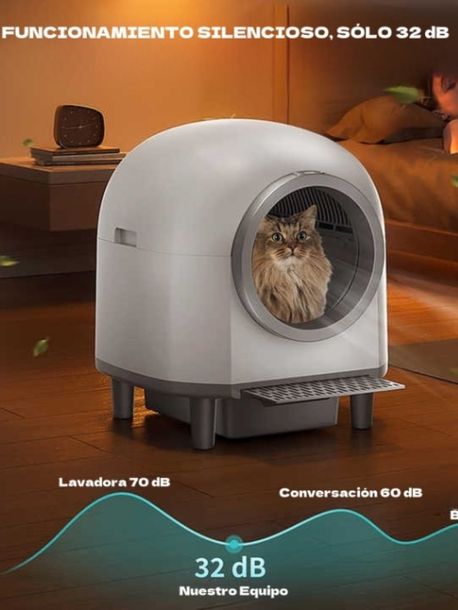 Arenero Autom tico Auto Limpiante Con App Aromaterapia 32db-7