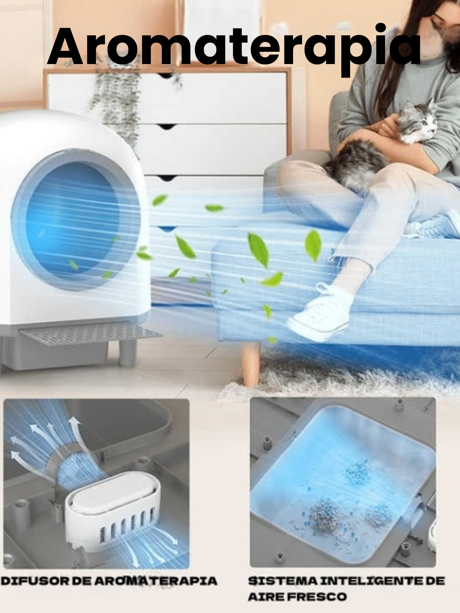 Arenero Autom tico Auto Limpiante Con App Aromaterapia 32db-8