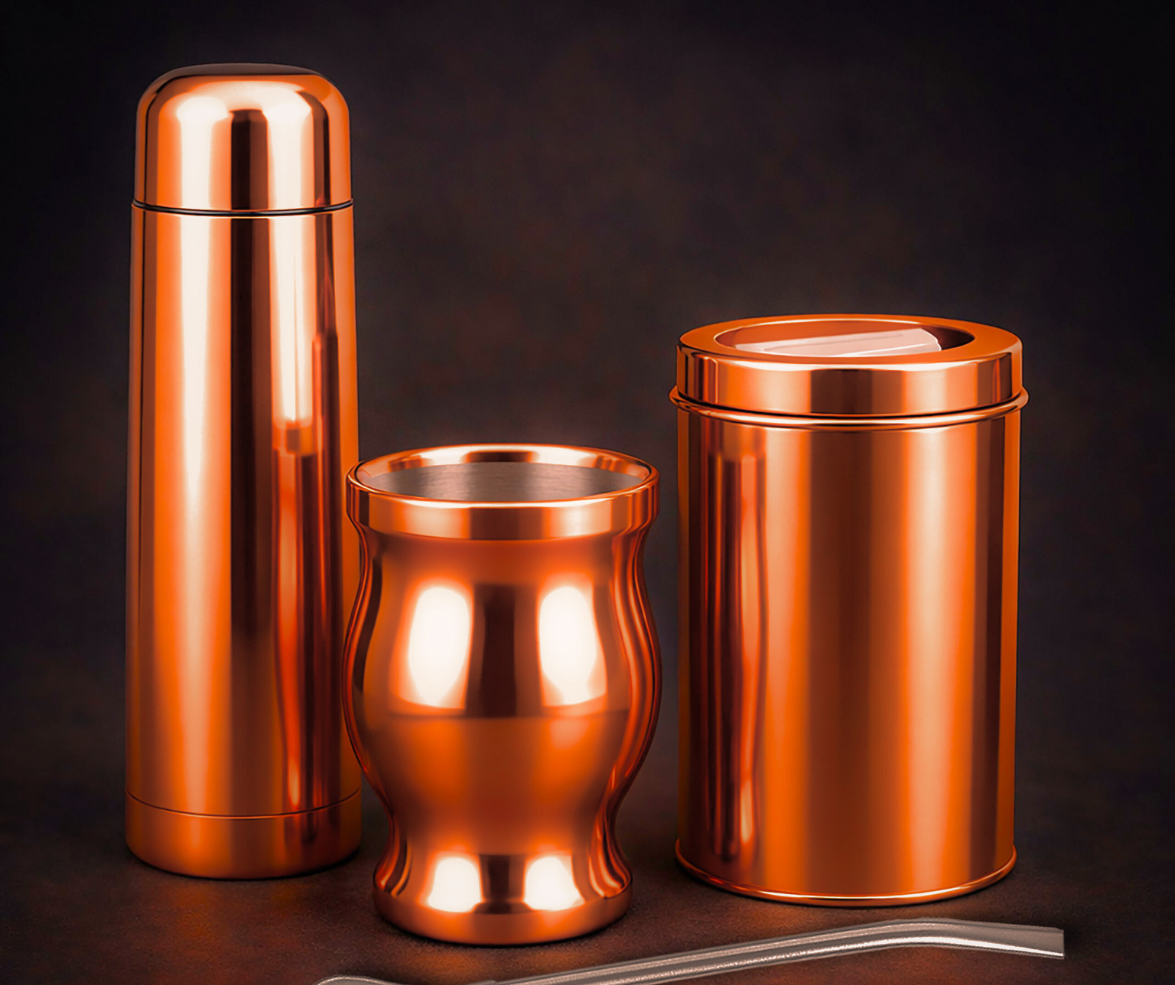 Set de Mate de Cobre con Bolso y porta mate-2