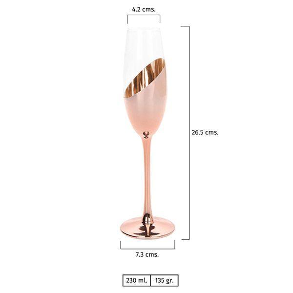 Set de 4 Copas Champagne Encobrizadas-3