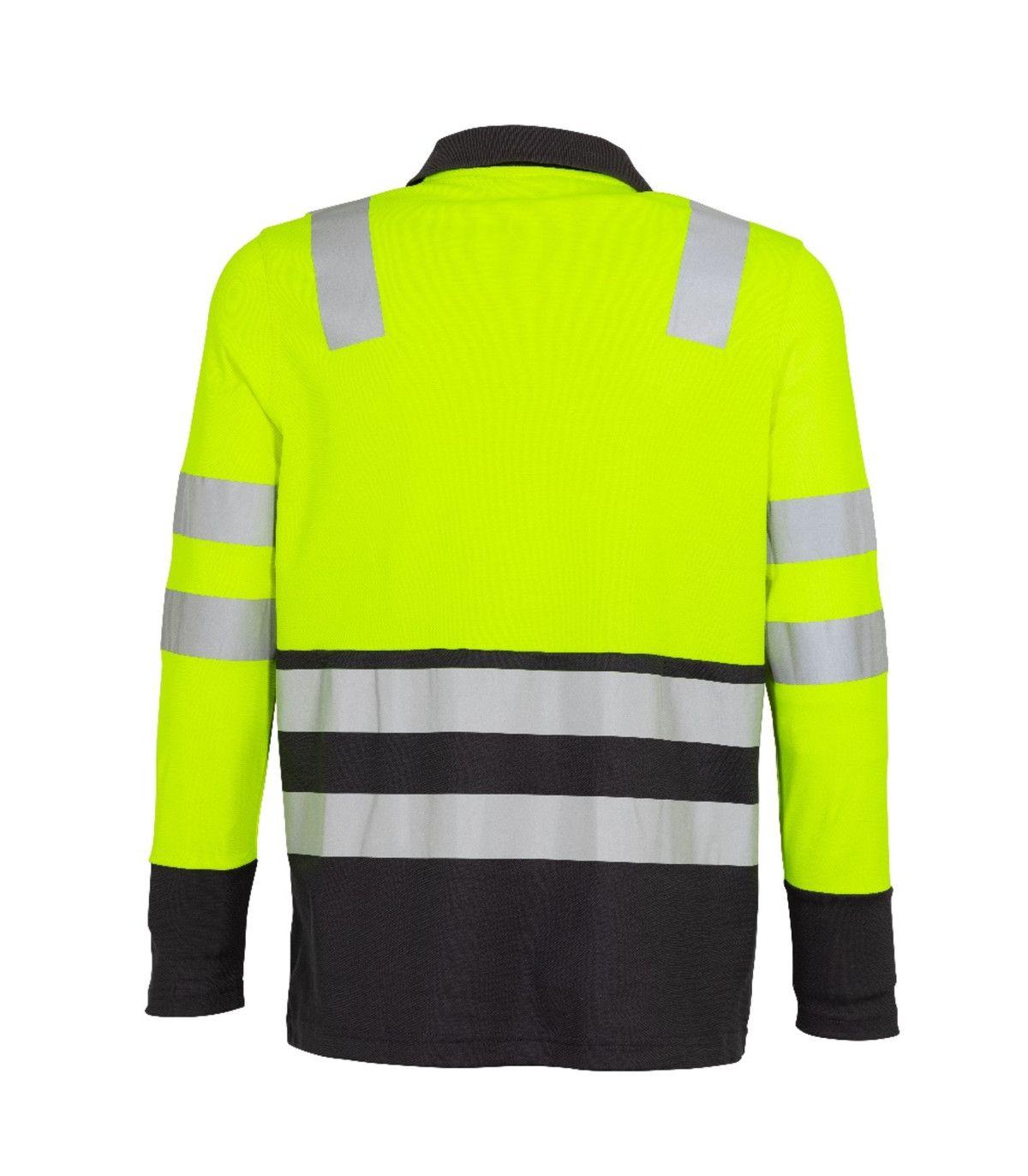  Polera Polo Hibrida Hi-Vis Bi Color Manga Larga Hombre-3