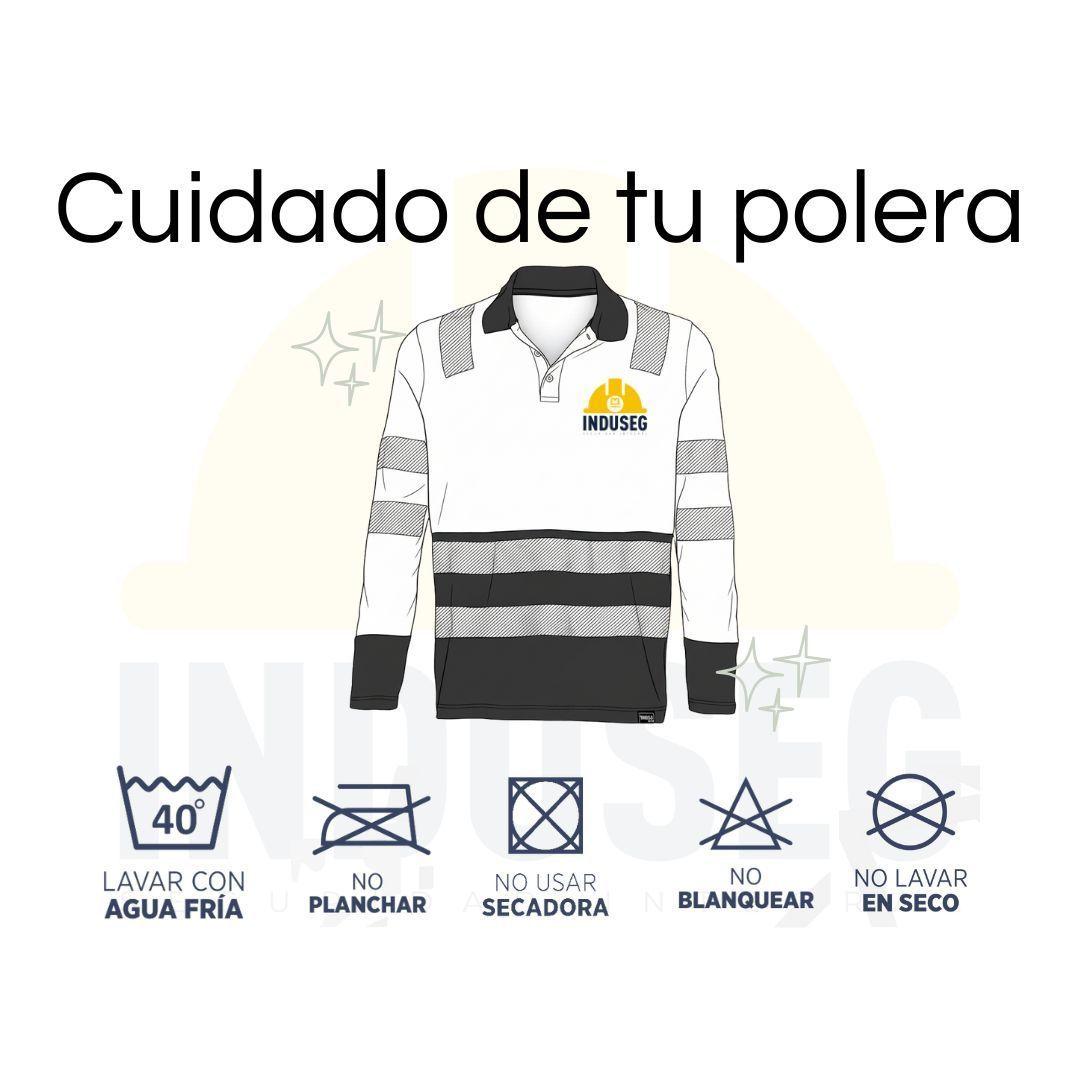 Polera Polo Altavisibilidad M/L Hombre Cinta Reflectiva UPF50+-4