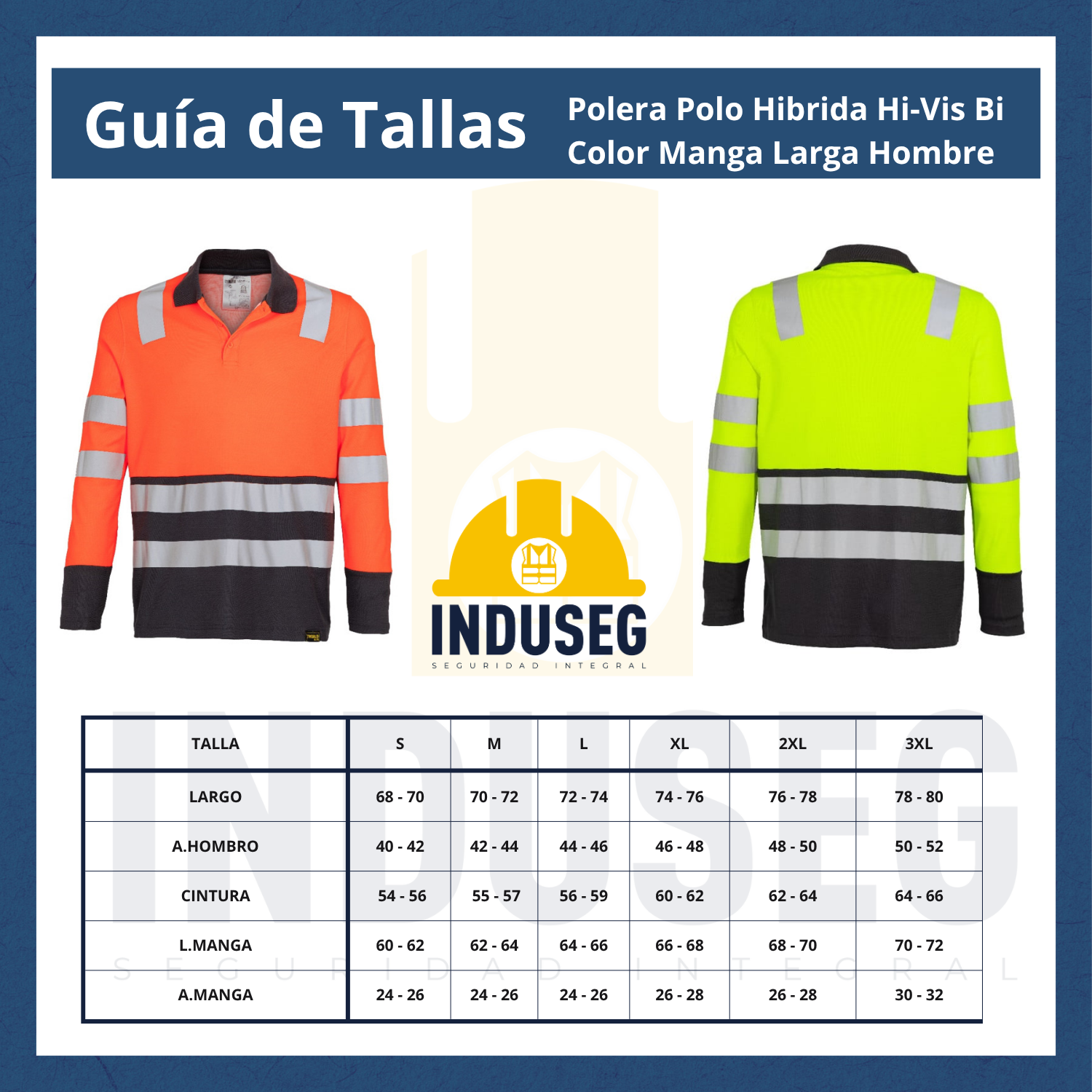 Polera Polo Altavisibilidad M/L Hombre Cinta Reflectiva UPF50+-6