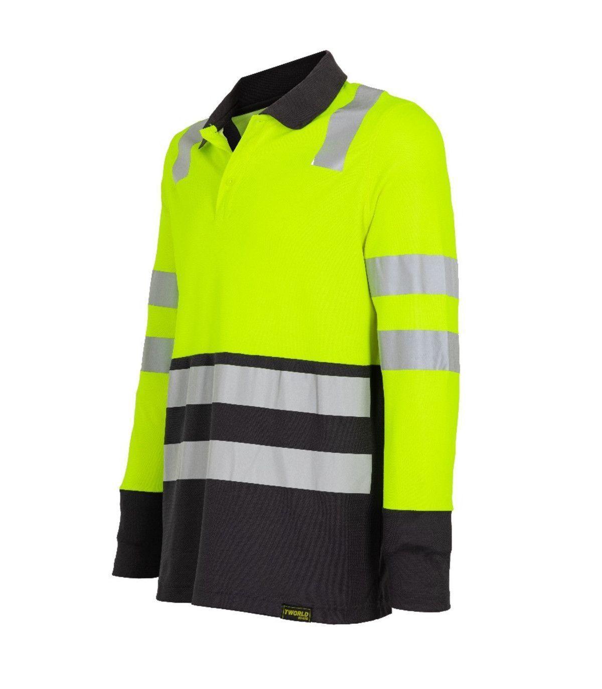 Polera Polo Altavisibilidad M/L Hombre Cinta Reflectiva UPF50+-3