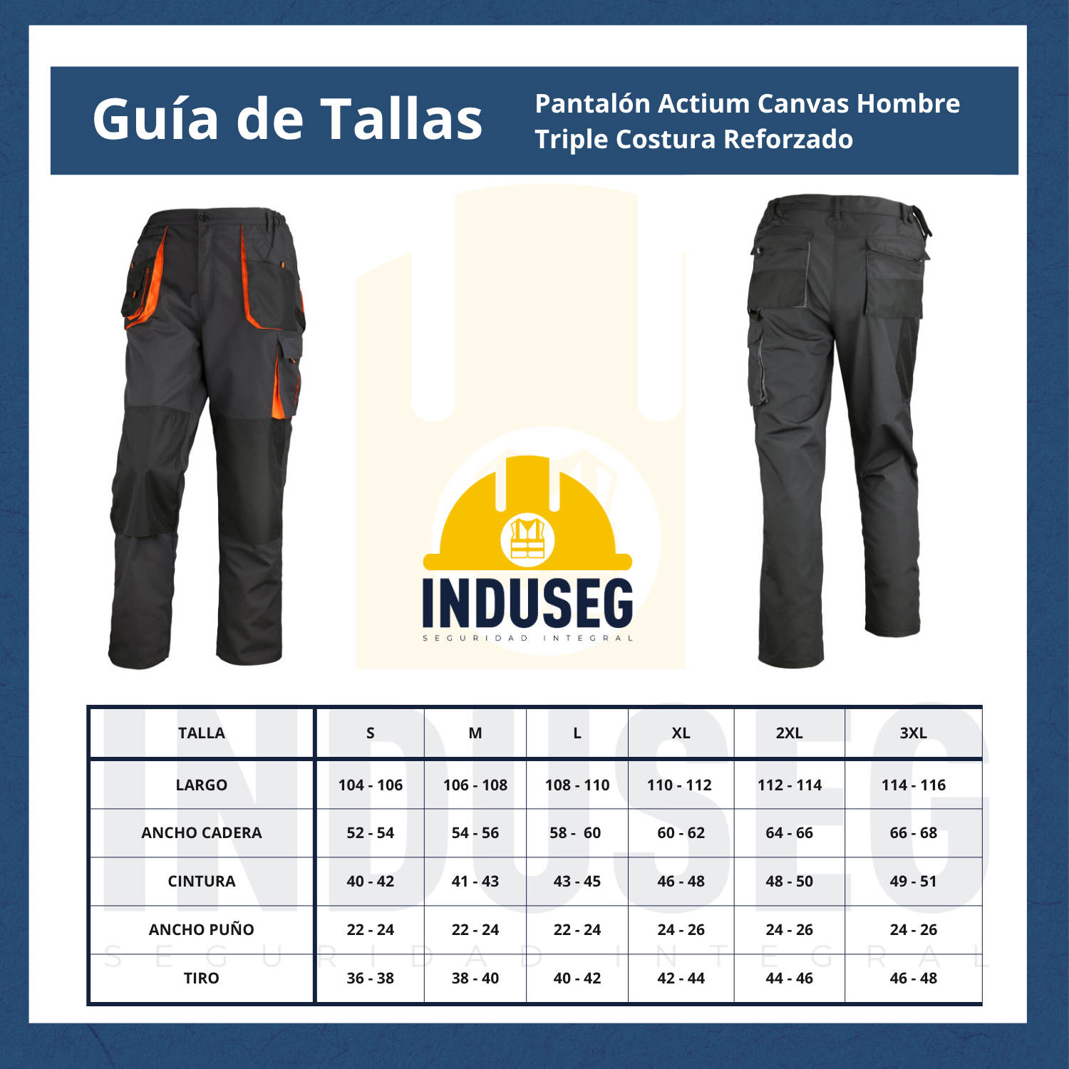 Pantalón Actium Canvas Hombre Triple Costura Reforzada-4