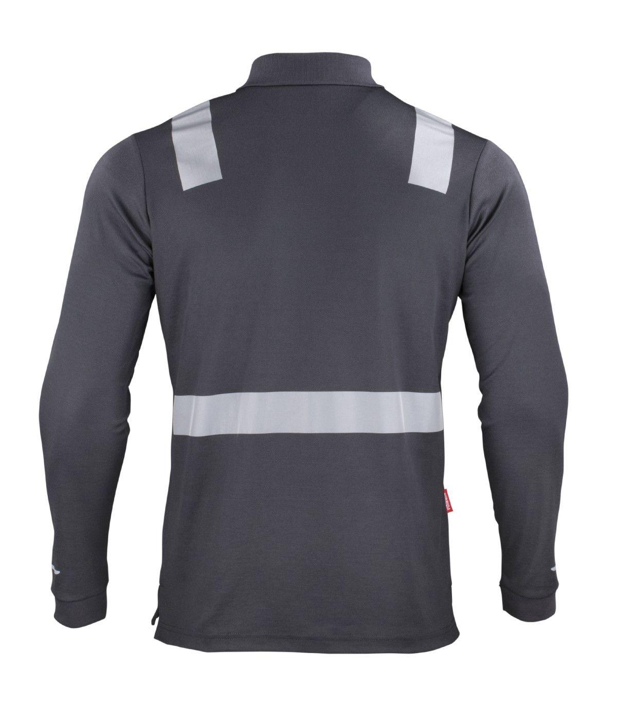 Polera Polo Hibrida con Cinta Reflectiva Manga Larga Hombre-3