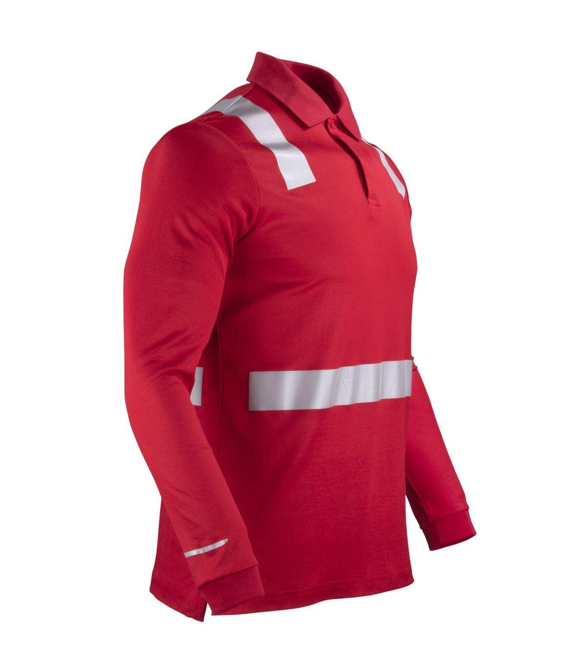 Polera Polo Hibrida con Cinta Reflectiva Manga Larga Hombre-2