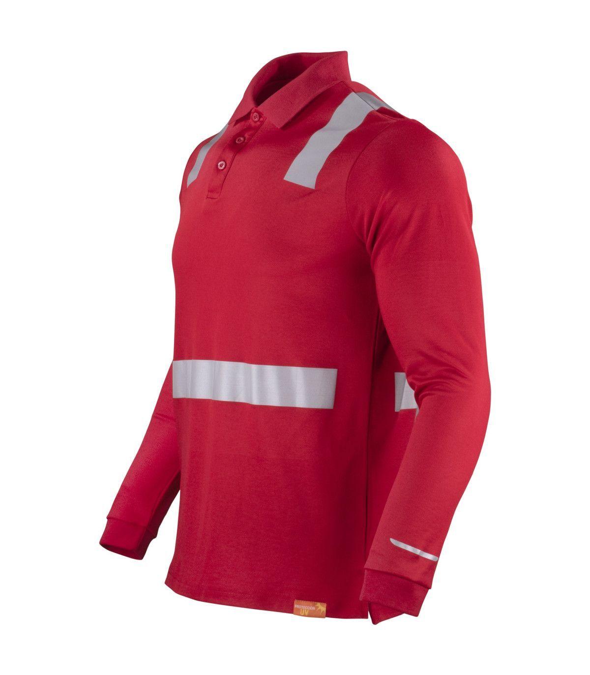Polera Polo Manga Larga Reflectante Híbrida Cuello Piqué-2