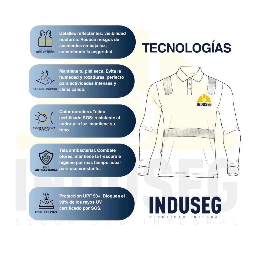 Polera Polo Manga Larga Reflectante Híbrida Cuello Piqué-6