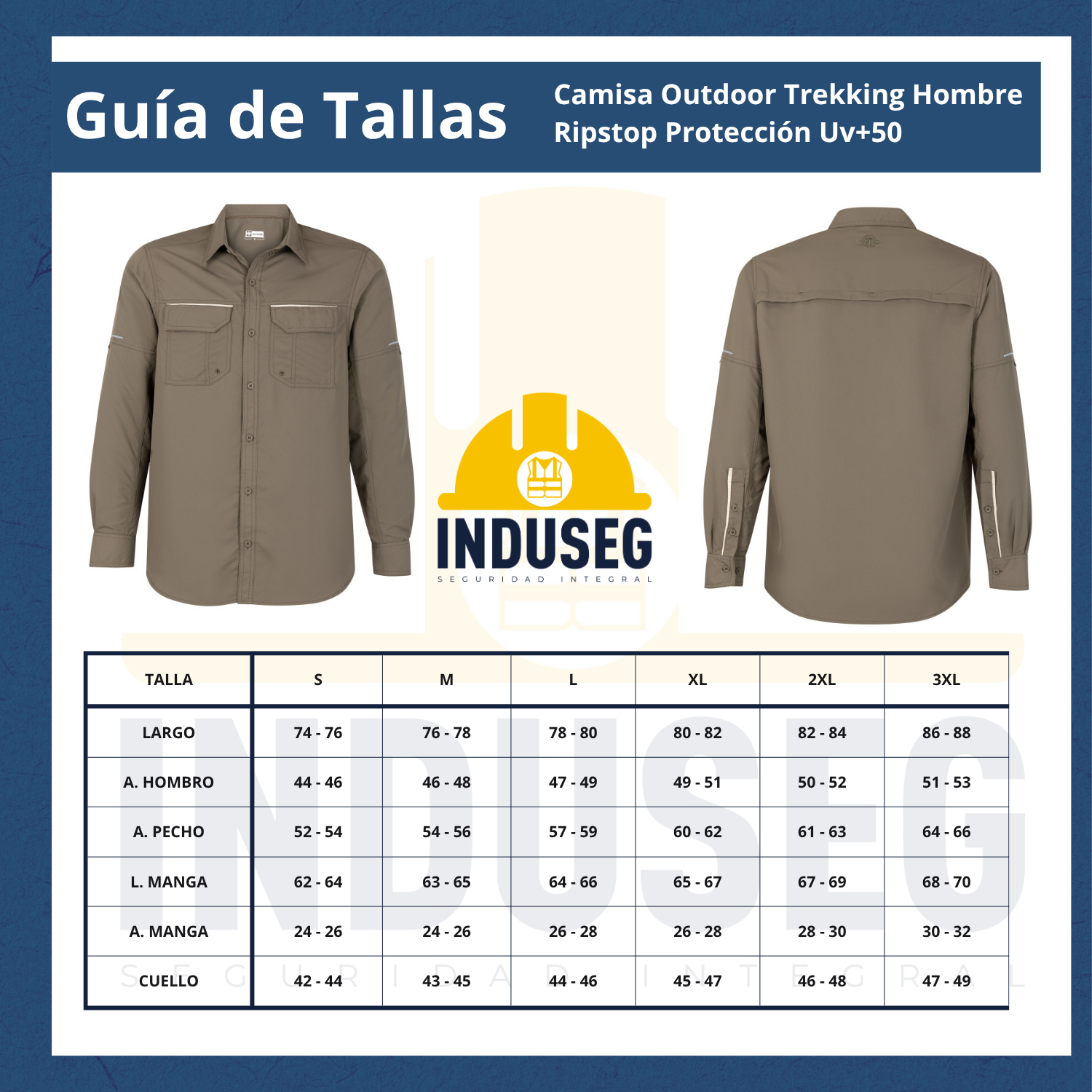 Camisa Outdoor Trekking Hombre Ripstop Protección Uv+50-7