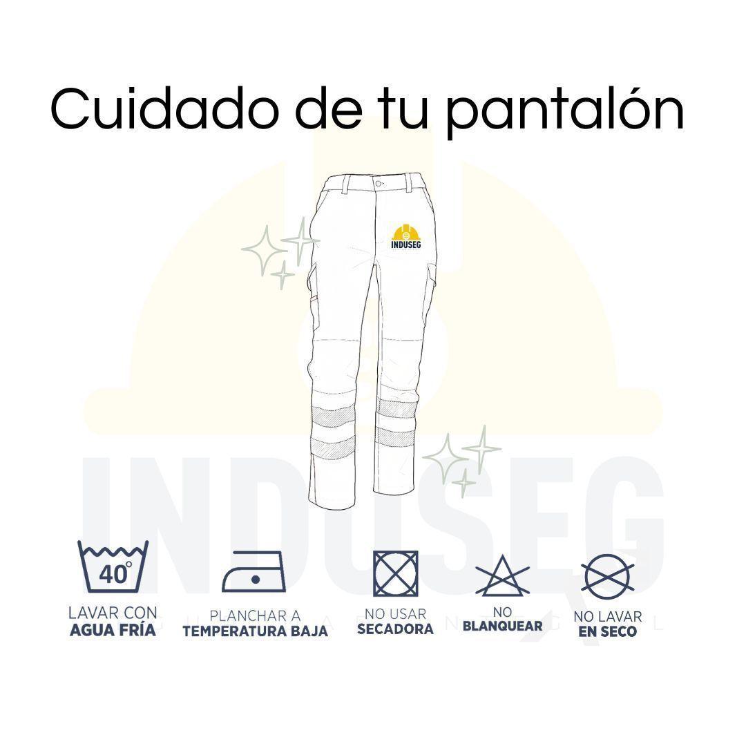 Pantalón Cargo Reflectante Bicolor Hombre Gabardina Trabajo-6