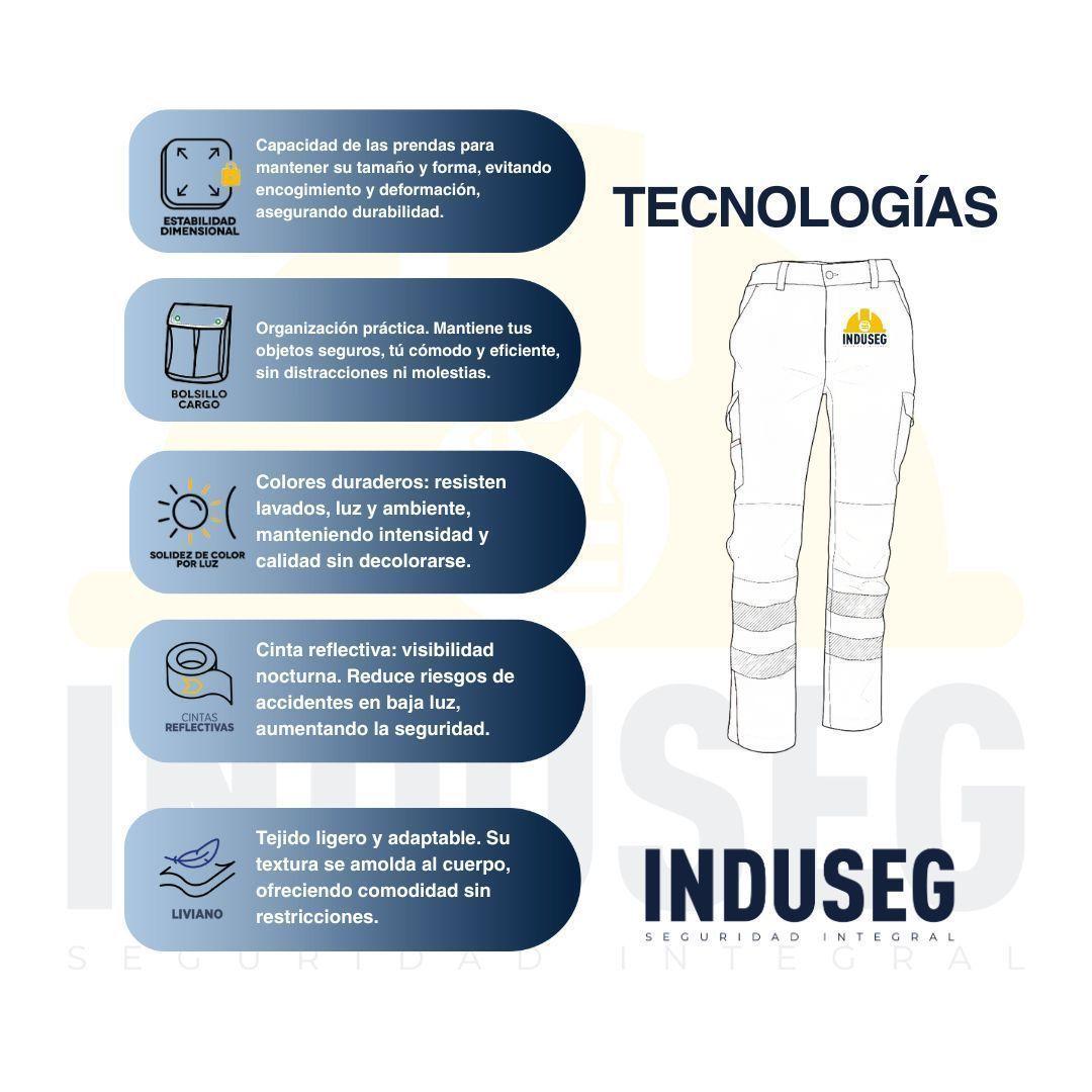 Pantalón Cargo Reflectante Bicolor Hombre Gabardina Trabajo-7