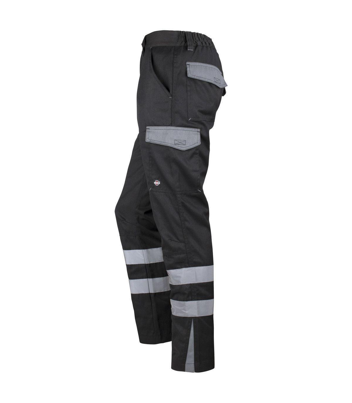 Pantalón Cargo Reflectante Bicolor Hombre Gabardina Trabajo-3