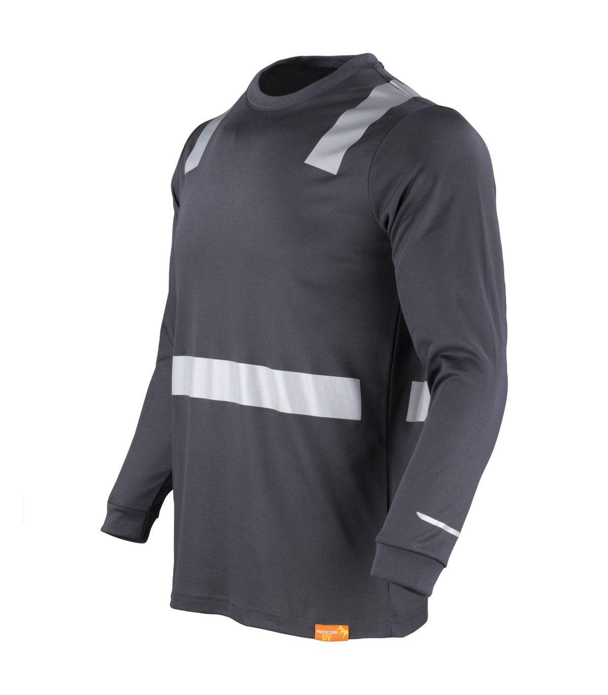 Polera Hibrida con Cinta Reflectiva Manga Larga Hombre-2