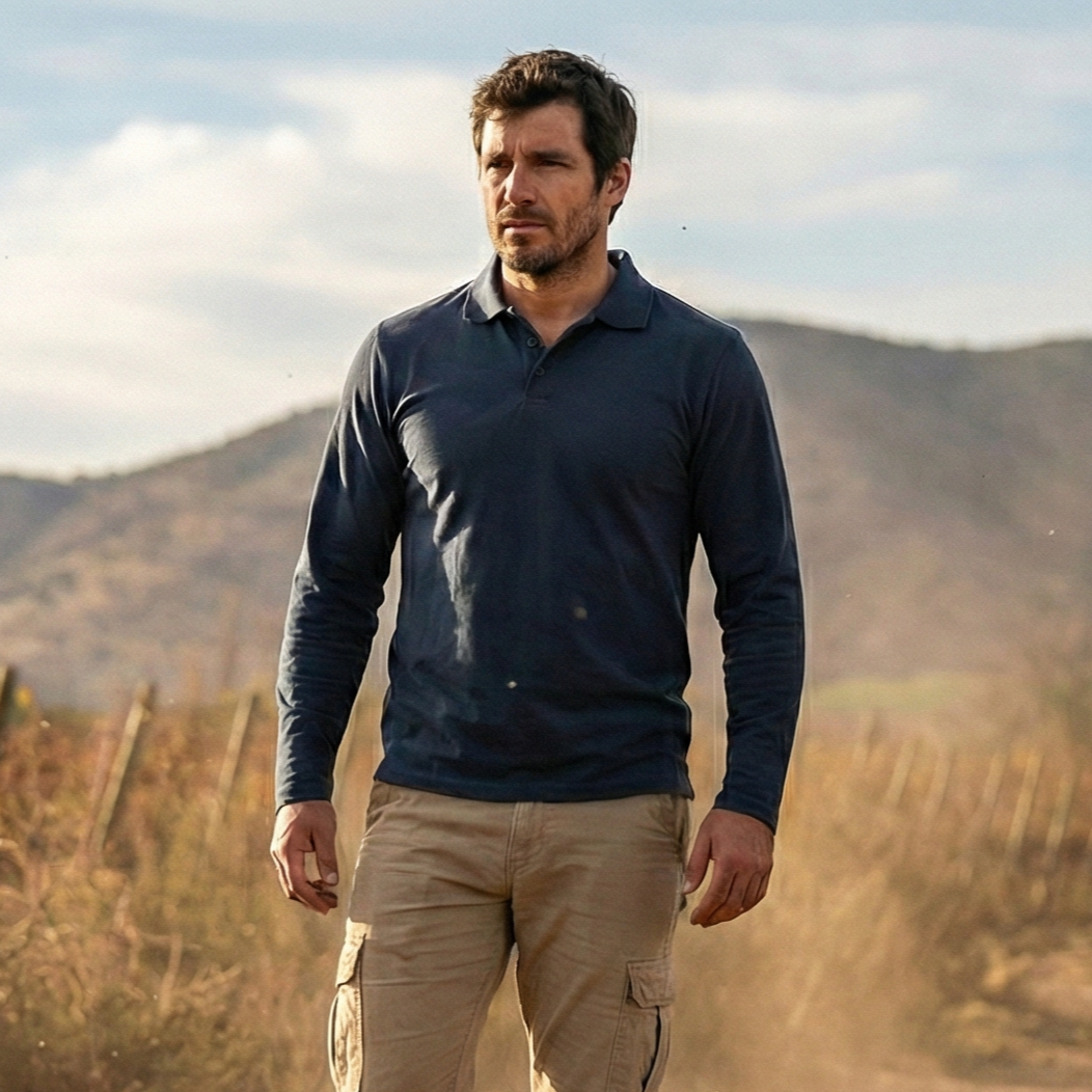 Polera Polo Dryfresh Hombre Manga Larga Secado Rápido-1