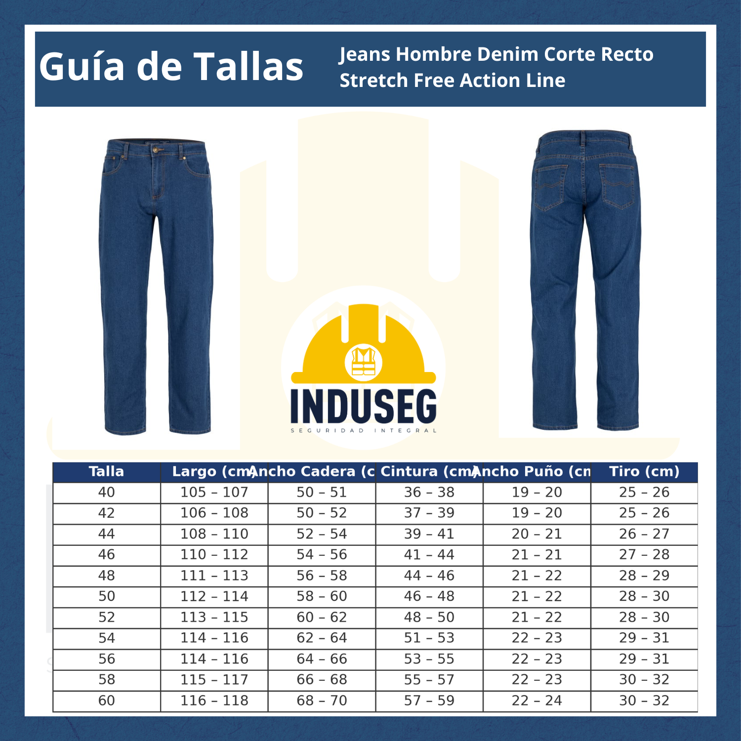 Jeans Hombre Denim Corte Recto Stretch Free Action Line-7