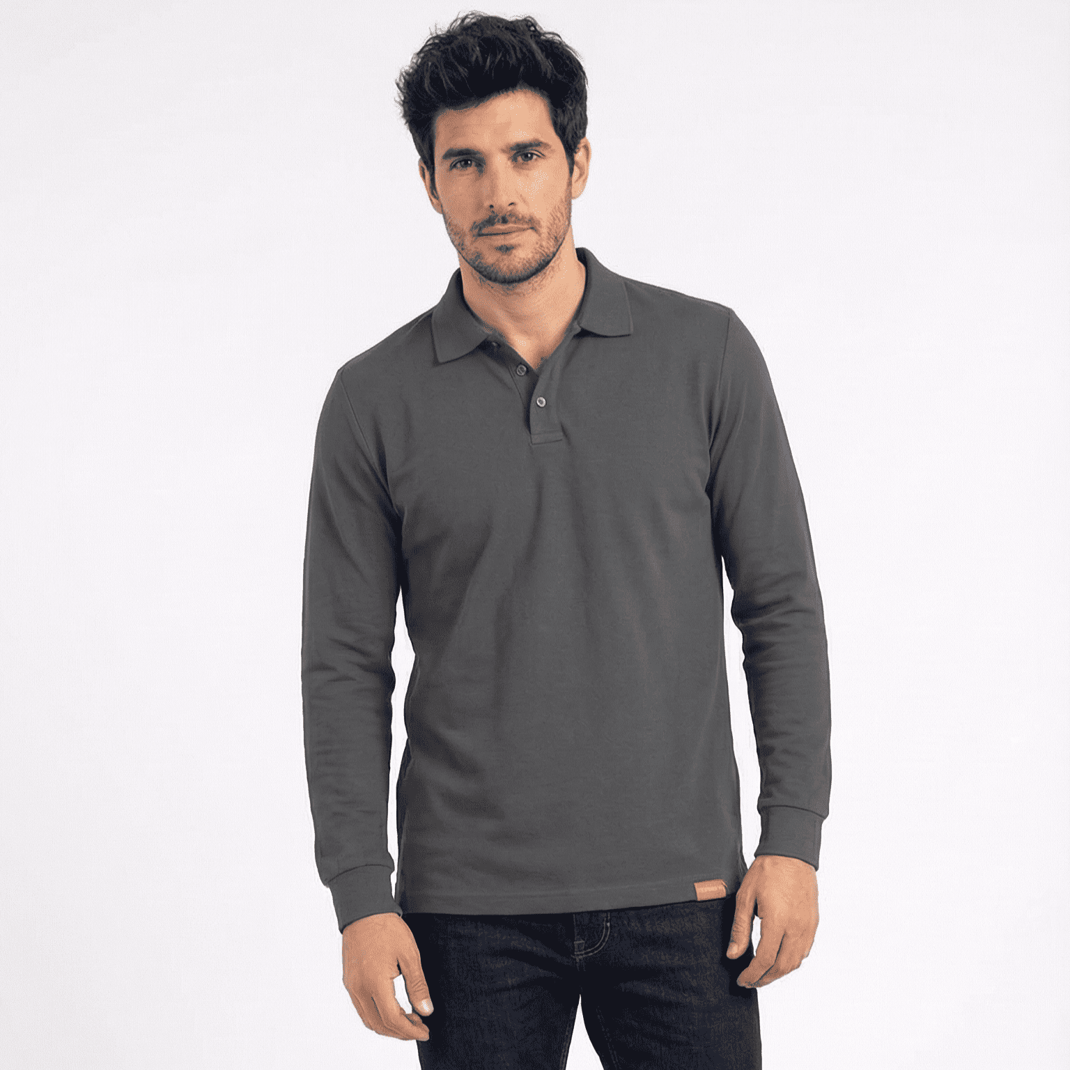 Polera Hombre Piqué Manga Larga Premium Casual Filtro UV-0