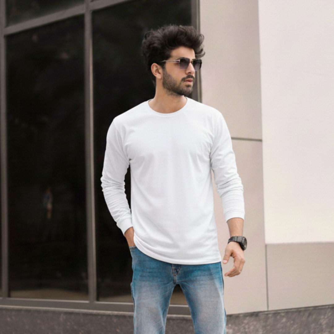 Polera Algodón Manga Larga Cuello Redondo UV Antipilling-2