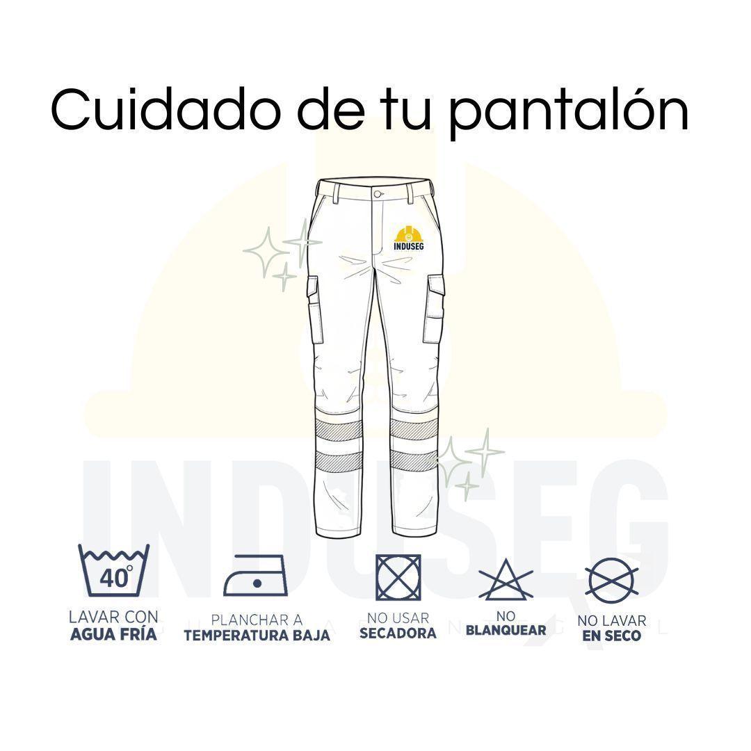 Pantalón Cargo Gabardina Con Cinta Reflectante Hombre-4