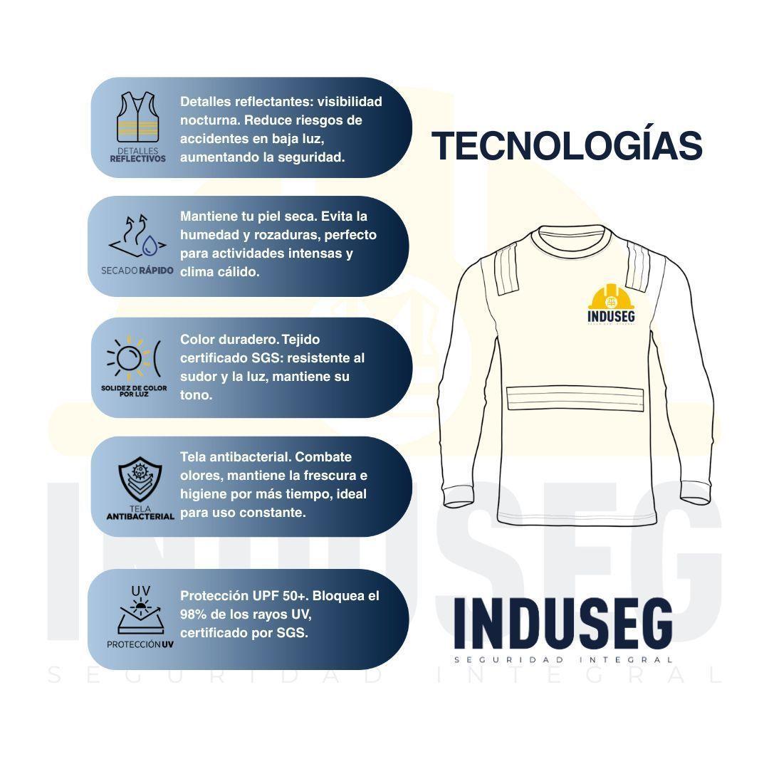 Polera Híbrida Reflectante Manga Larga Alta Visibilidad UPF-6
