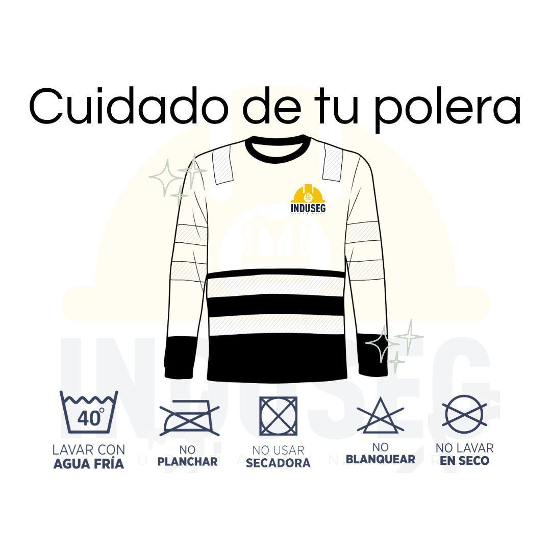 Polera alta Visibilidad Bicolor Reflectante ML Cuello Redondo-5