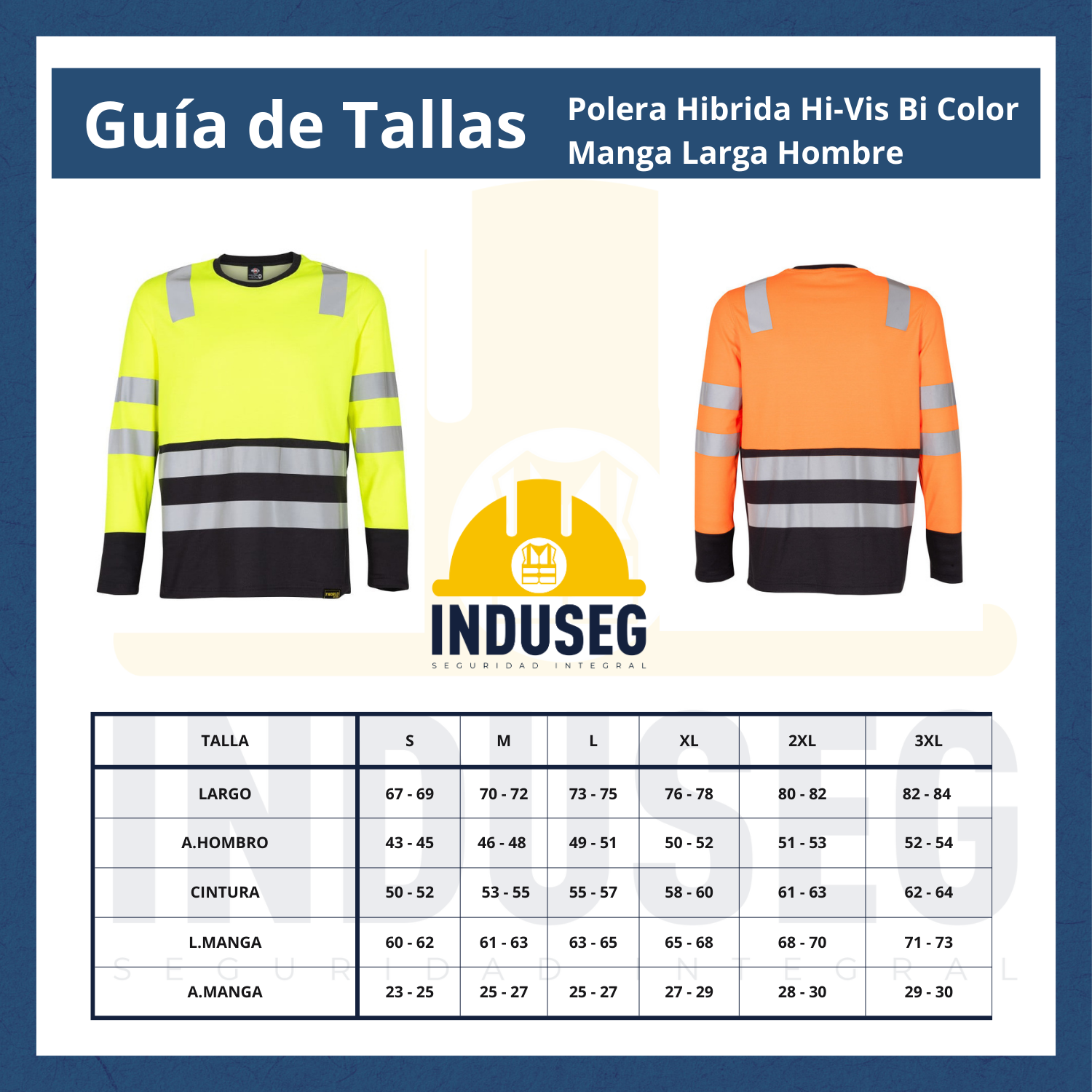 Polera alta Visibilidad Bicolor Reflectante ML Cuello Redondo-6