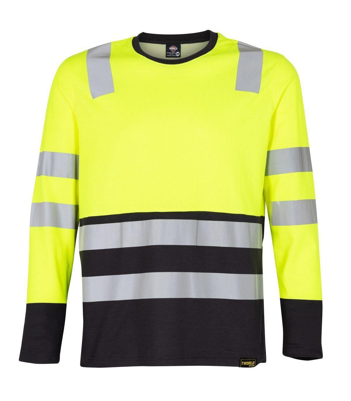 Polera alta Visibilidad Bicolor Reflectante ML Cuello Redondo-2