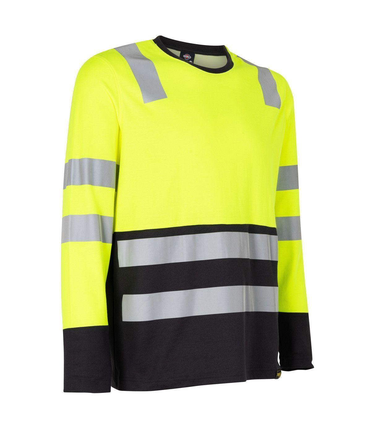 Polera alta Visibilidad Bicolor Reflectante ML Cuello Redondo-4