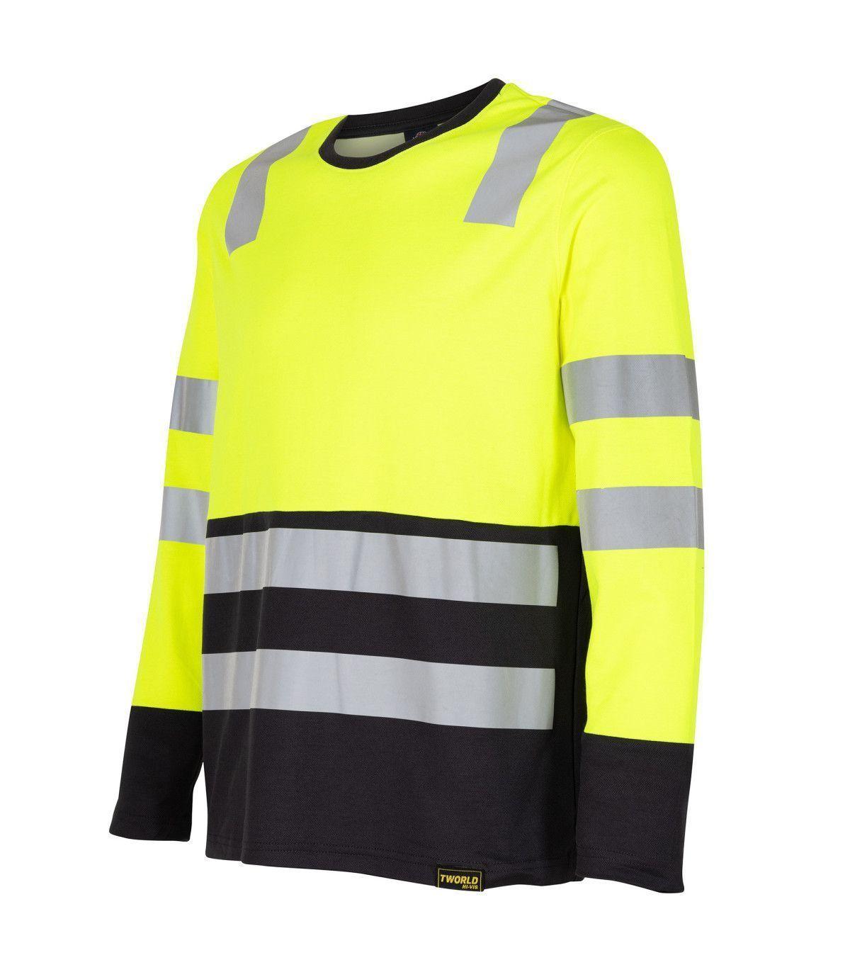 Polera alta Visibilidad Bicolor Reflectante ML Cuello Redondo-5