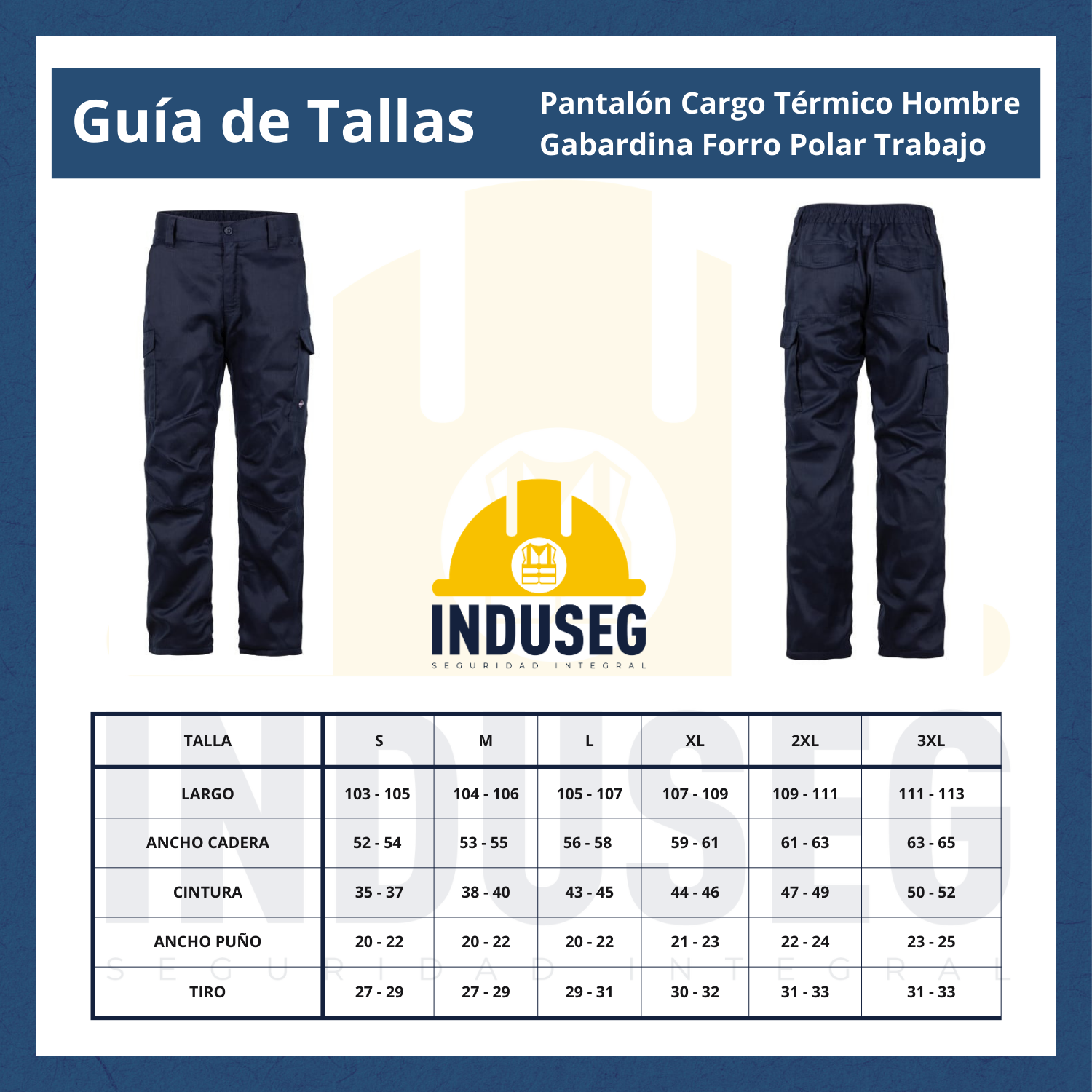 Pantalón Cargo Térmico Hombre Gabardina Forro Polar Trabajo-7