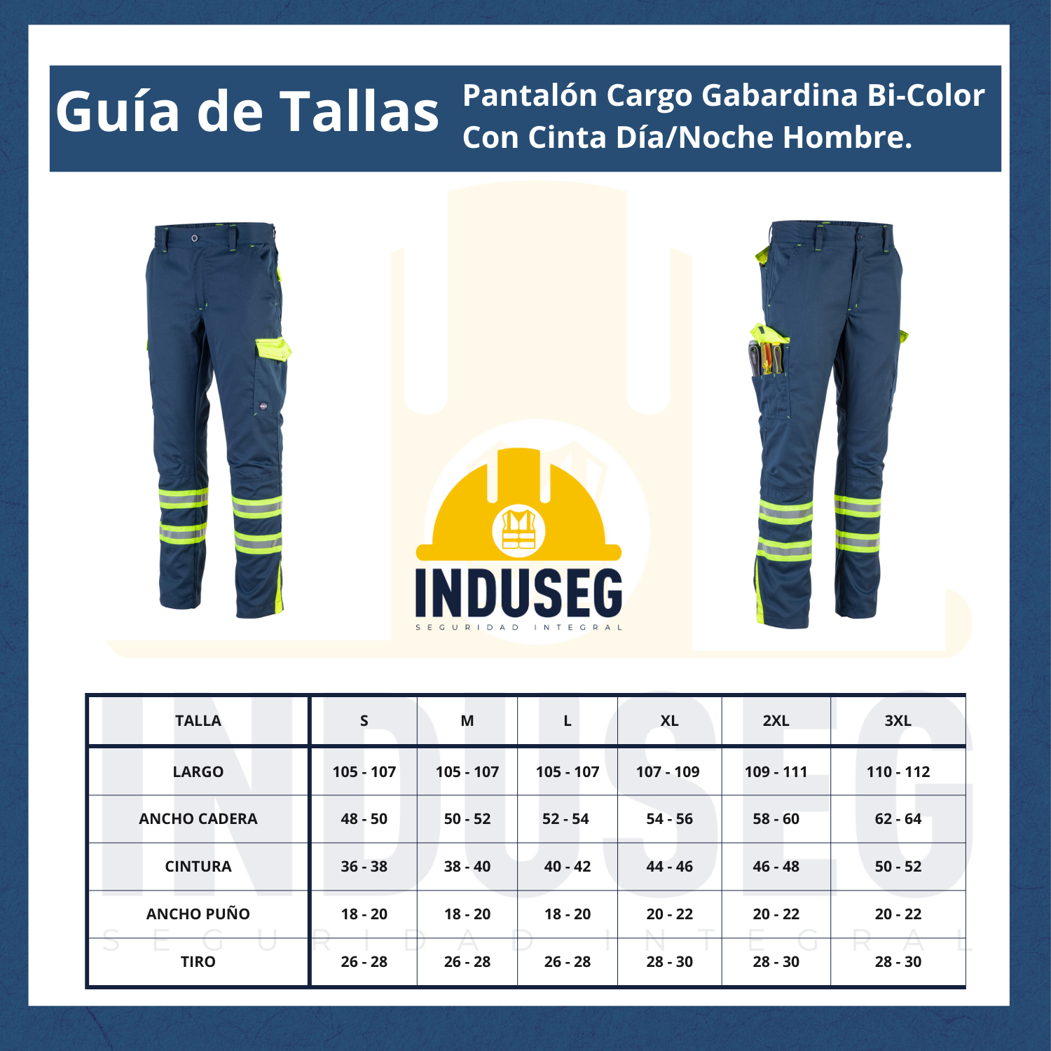 Pantalón cargo gabardina reflectante con cintura elástica-4